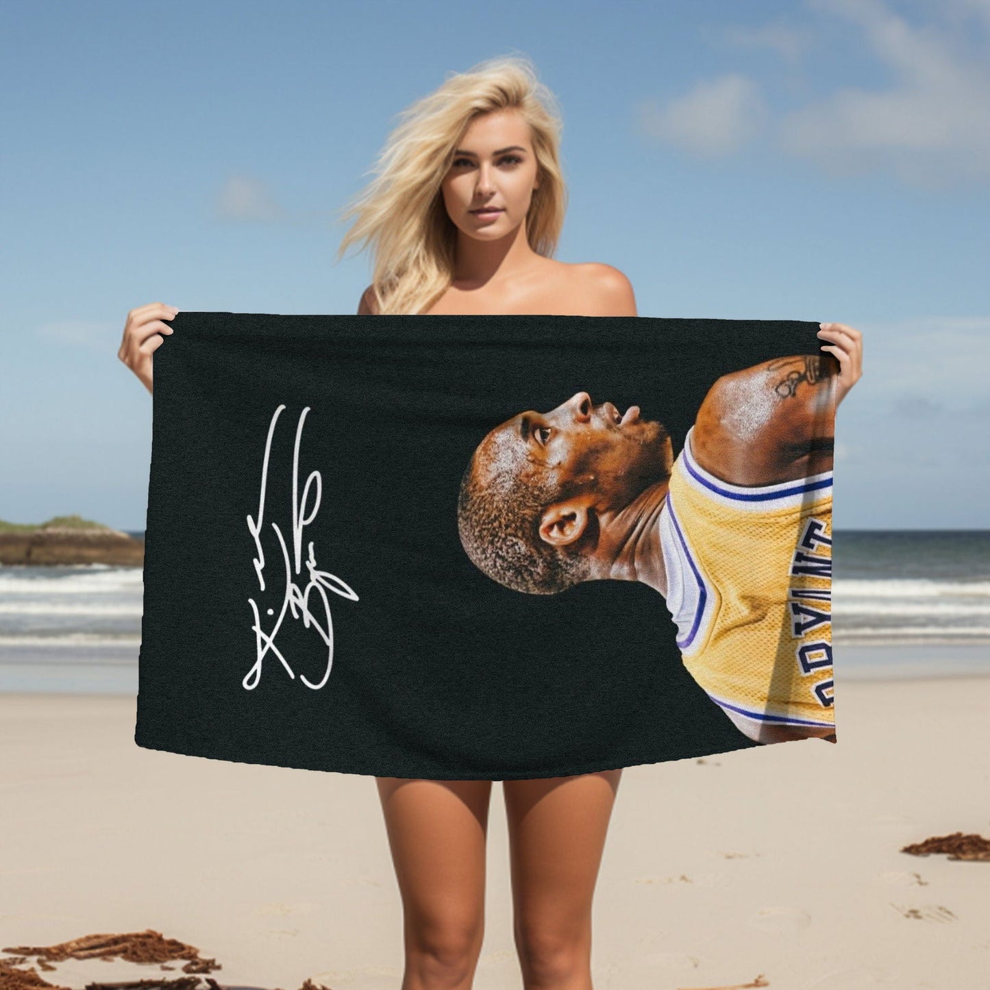 Kobe Towel, Absorbent Beach Towel, Laker Fan Gift - Techy Treasures -