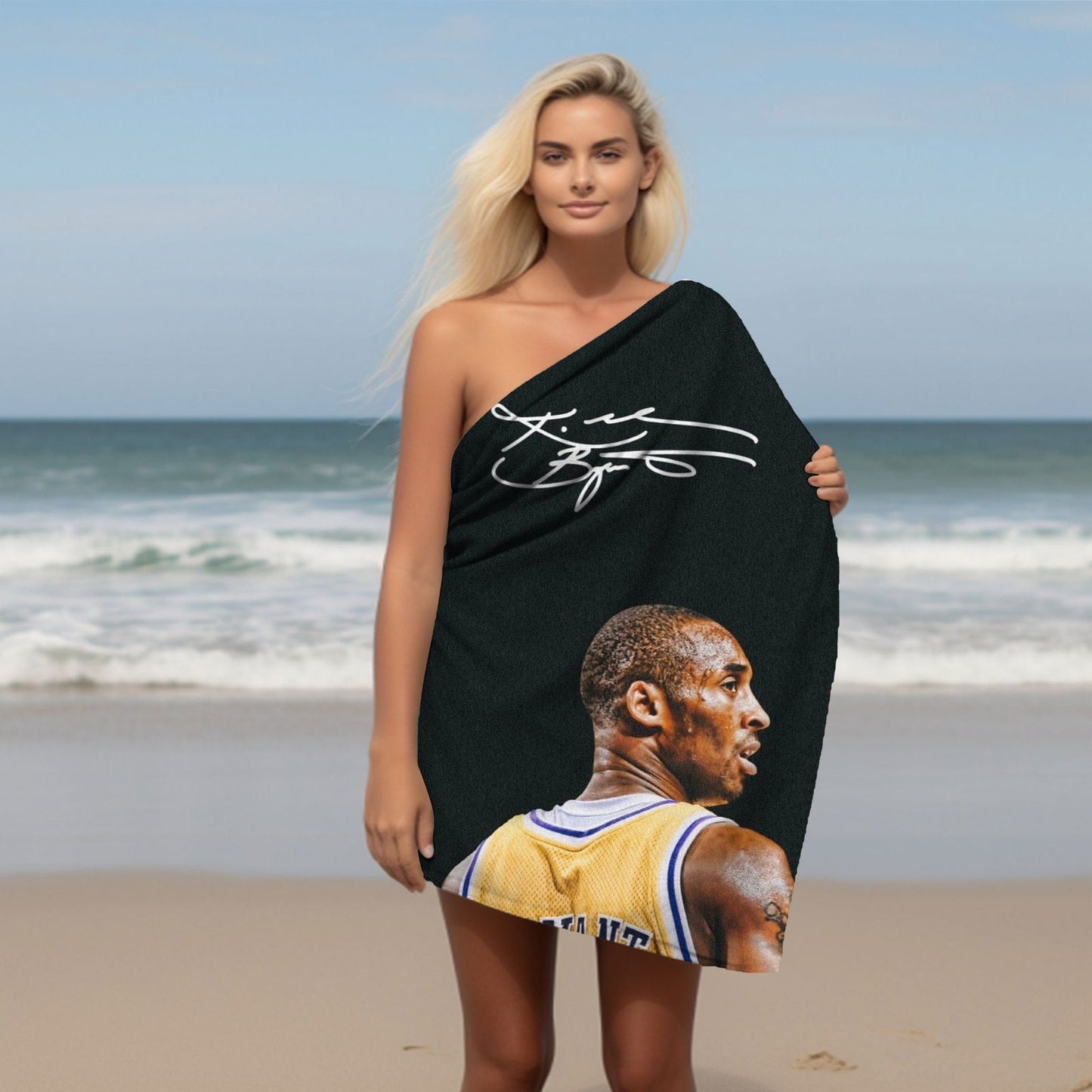 Kobe Towel, Absorbent Beach Towel, Laker Fan Gift - Techy Treasures -