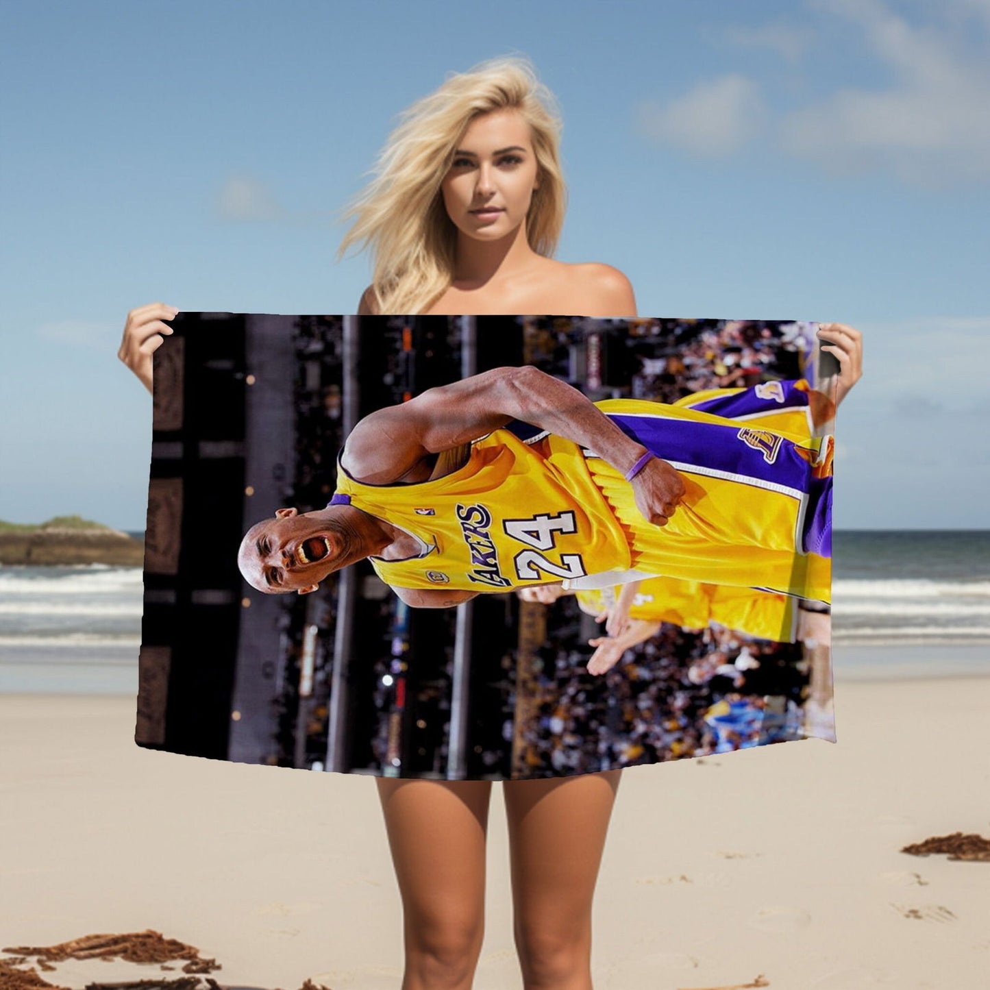 Kobe Towel, Absorbent Beach Towel, Laker Fan Gift - Techy Treasures -