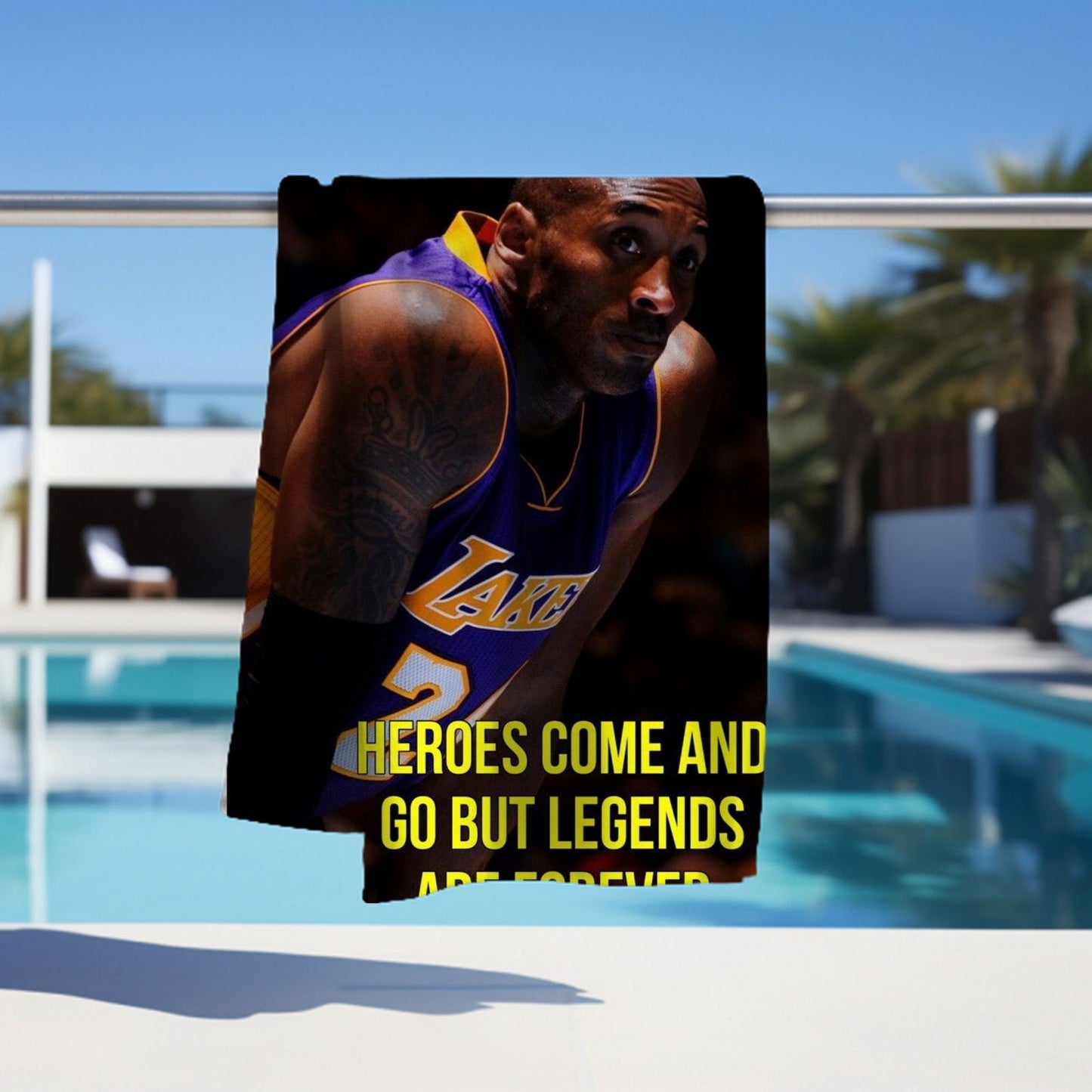 Kobe Towel, Absorbent Beach Towel, Laker Fan Gift - Techy Treasures -
