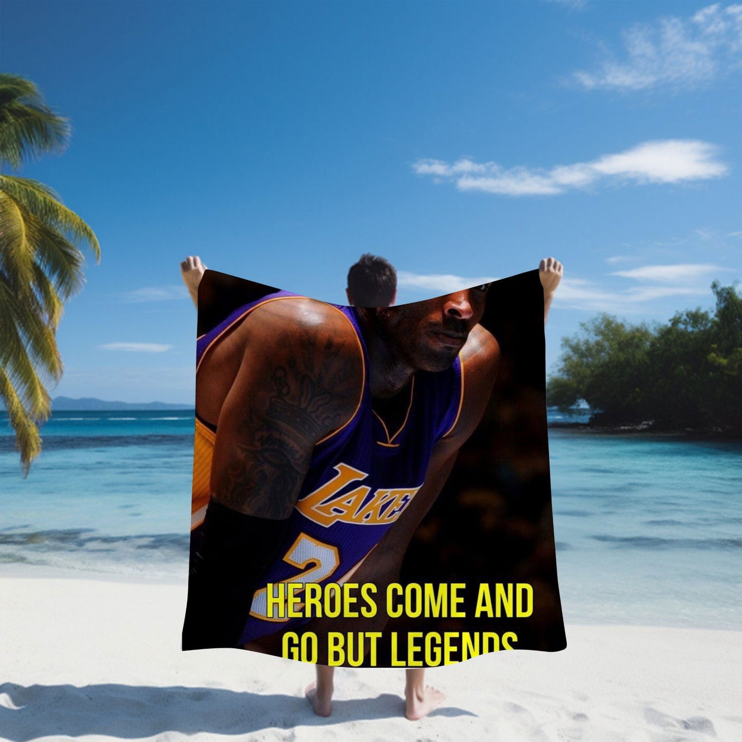 Kobe Towel, Absorbent Beach Towel, Laker Fan Gift - Techy Treasures -