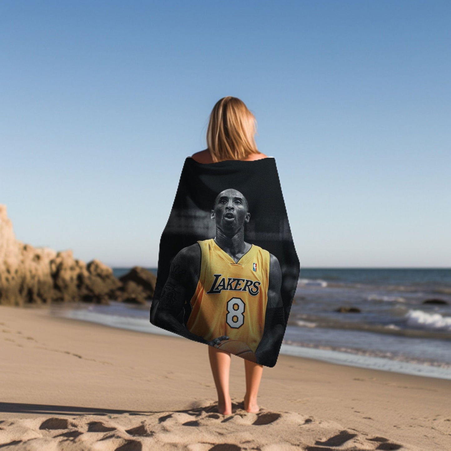 Kobe Towel, Absorbent Beach Towel, Laker Fan Gift - Techy Treasures -
