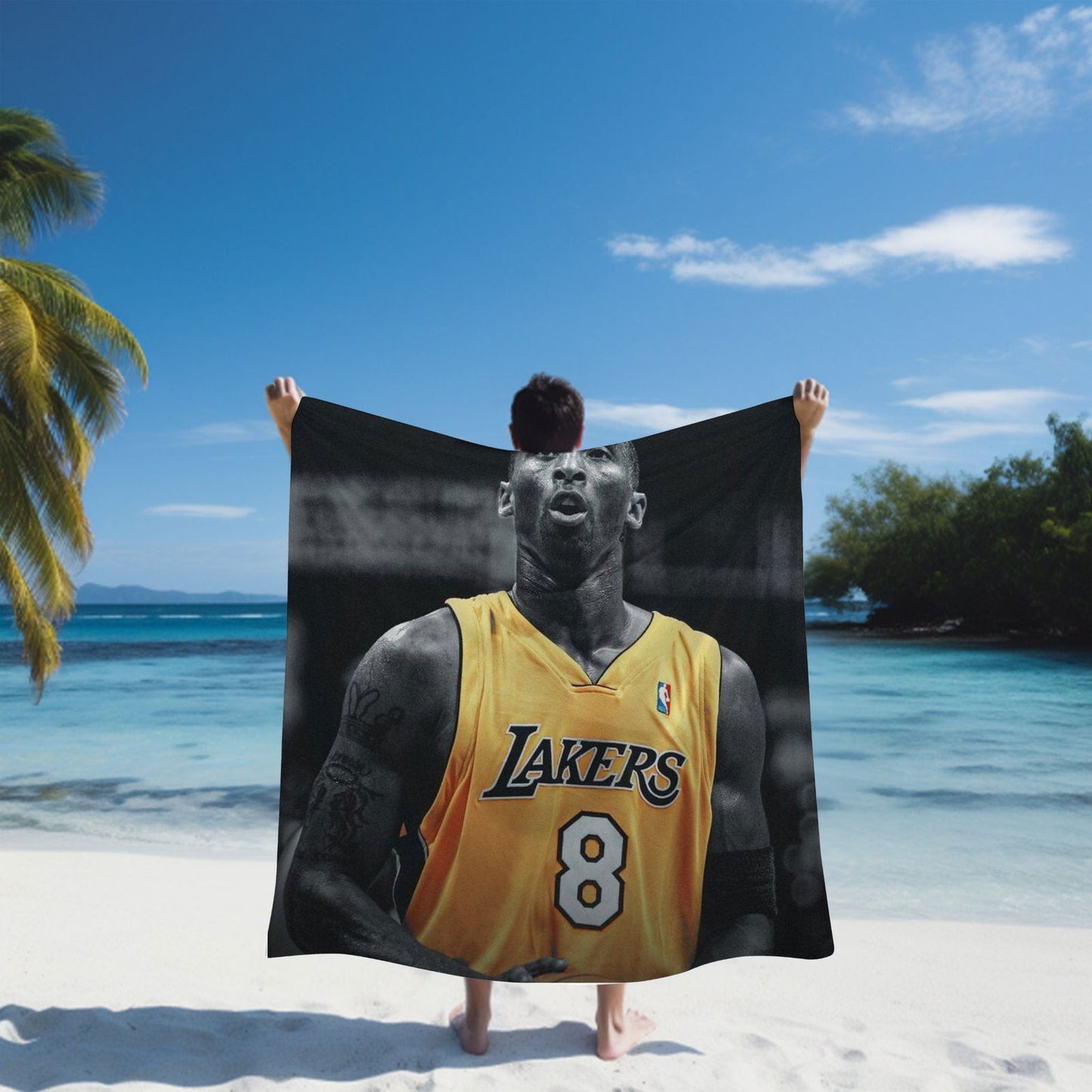 Kobe Towel, Absorbent Beach Towel, Laker Fan Gift - Techy Treasures -
