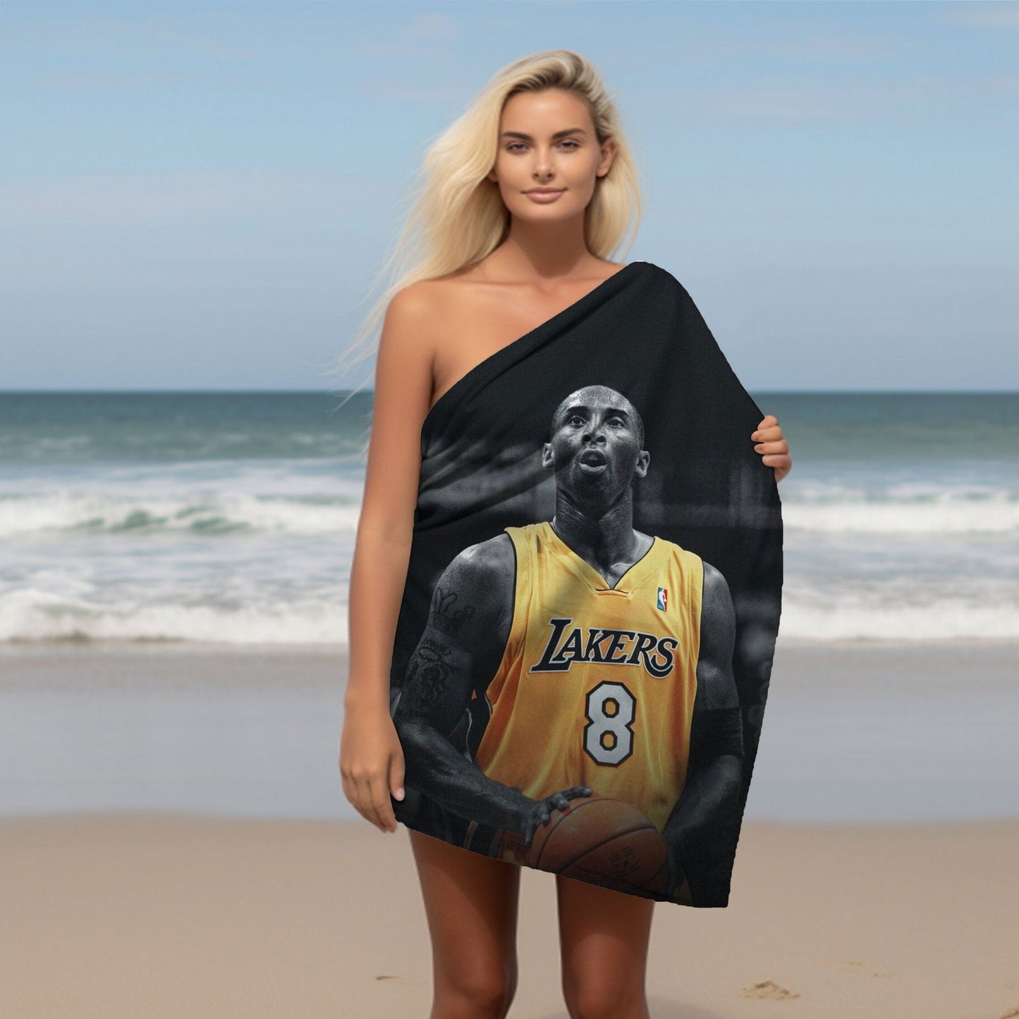 Kobe Towel, Absorbent Beach Towel, Laker Fan Gift - Techy Treasures -