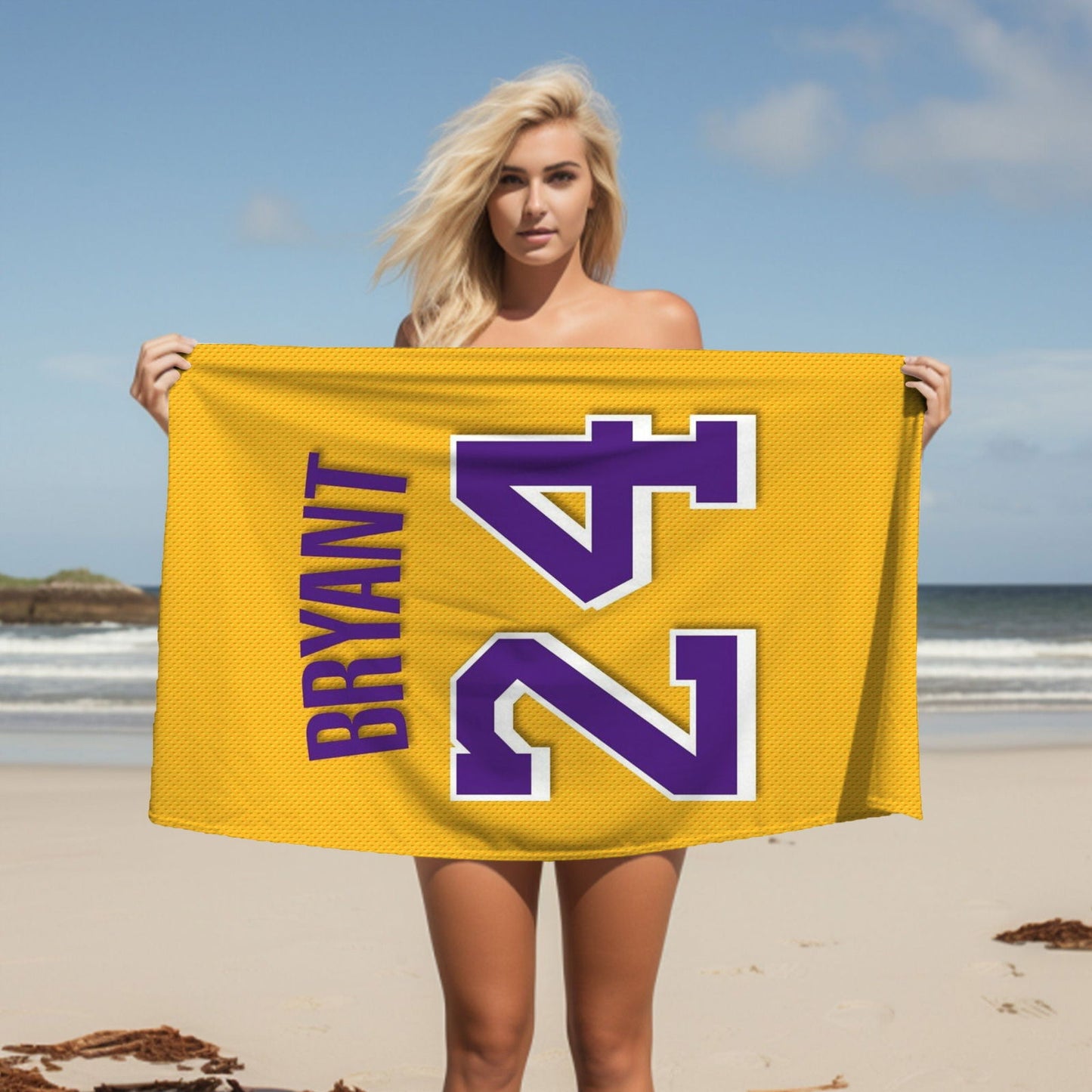 Kobe Towel, Absorbent Beach Towel, Laker Fan Gift - Techy Treasures -