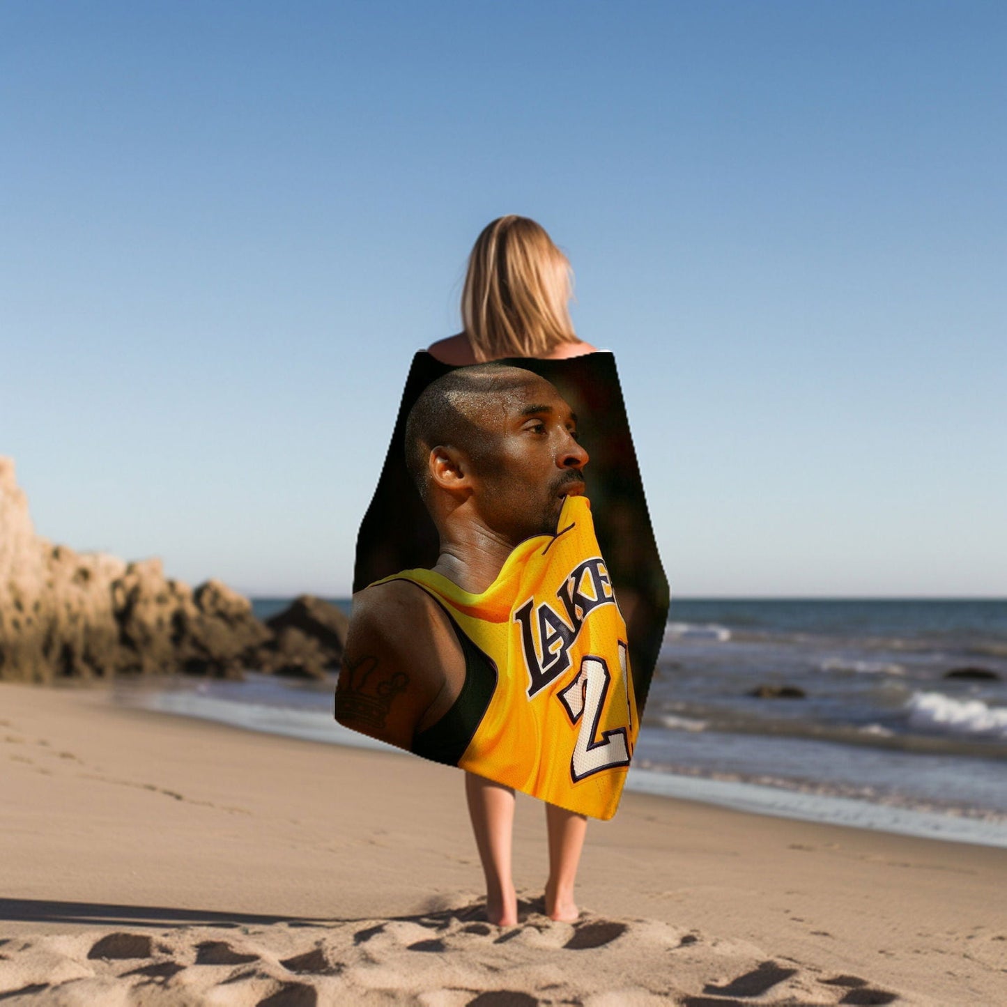 Kobe Towel, Absorbent Beach Towel, Laker Fan Gift - Techy Treasures -