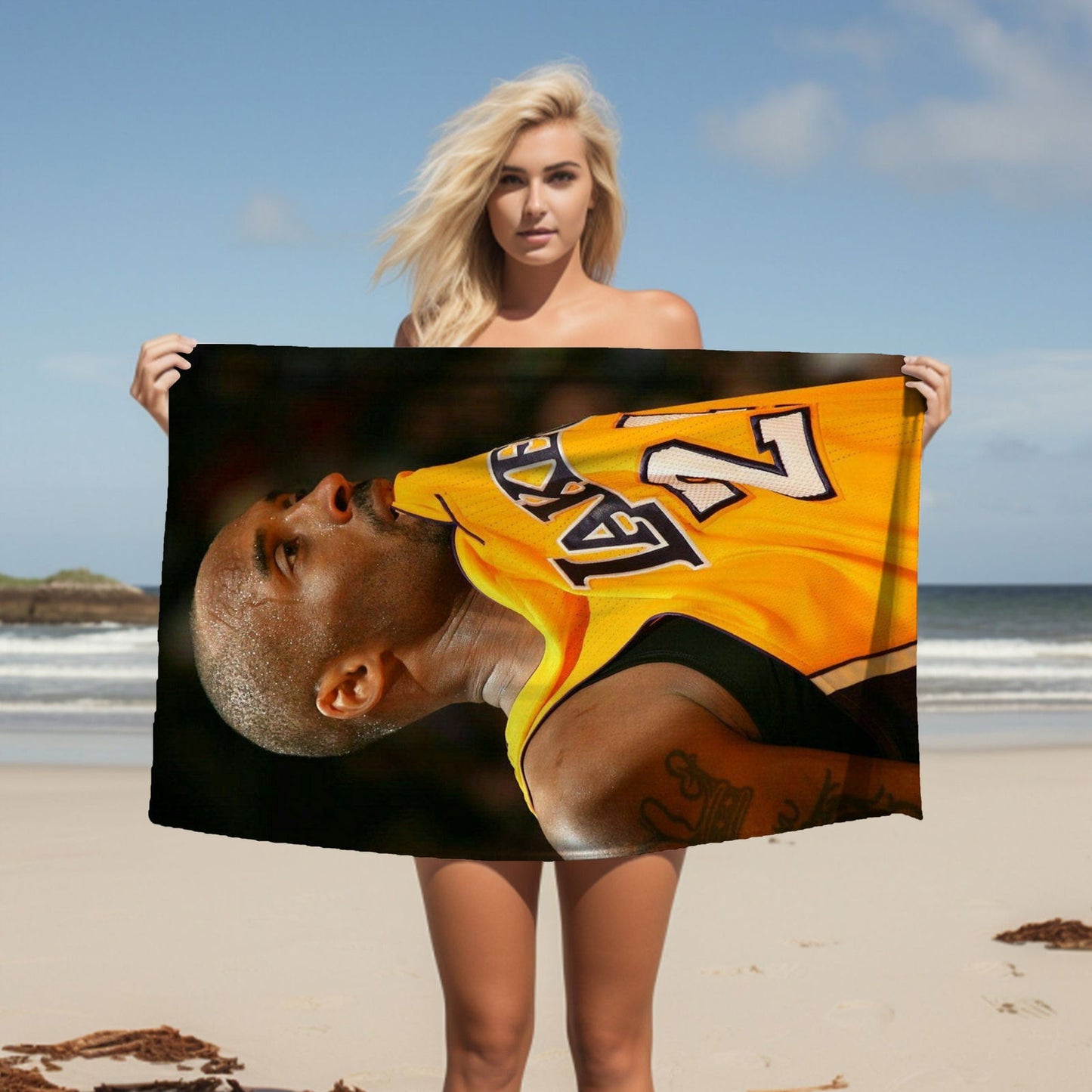Kobe Towel, Absorbent Beach Towel, Laker Fan Gift - Techy Treasures -