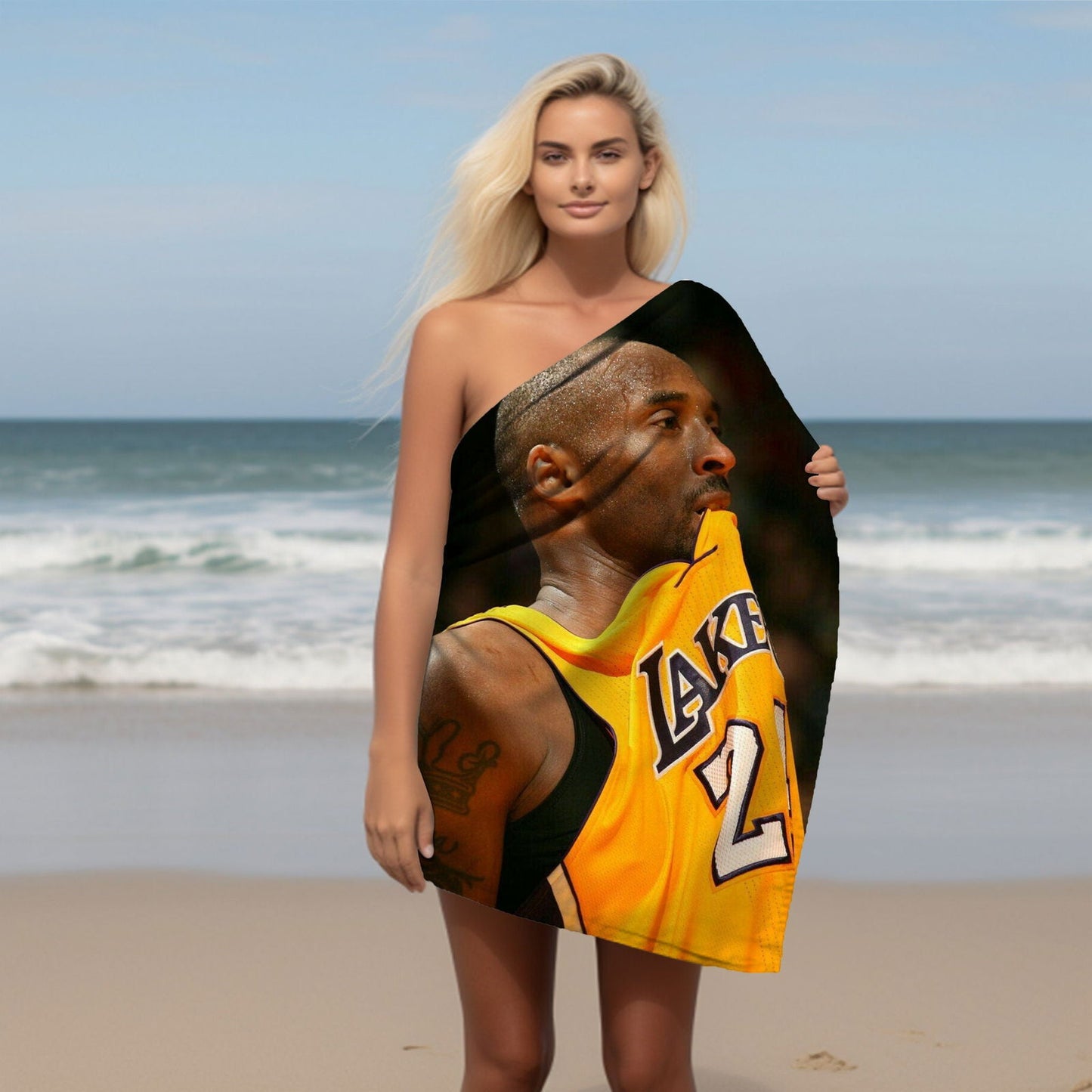 Kobe Towel, Absorbent Beach Towel, Laker Fan Gift - Techy Treasures -