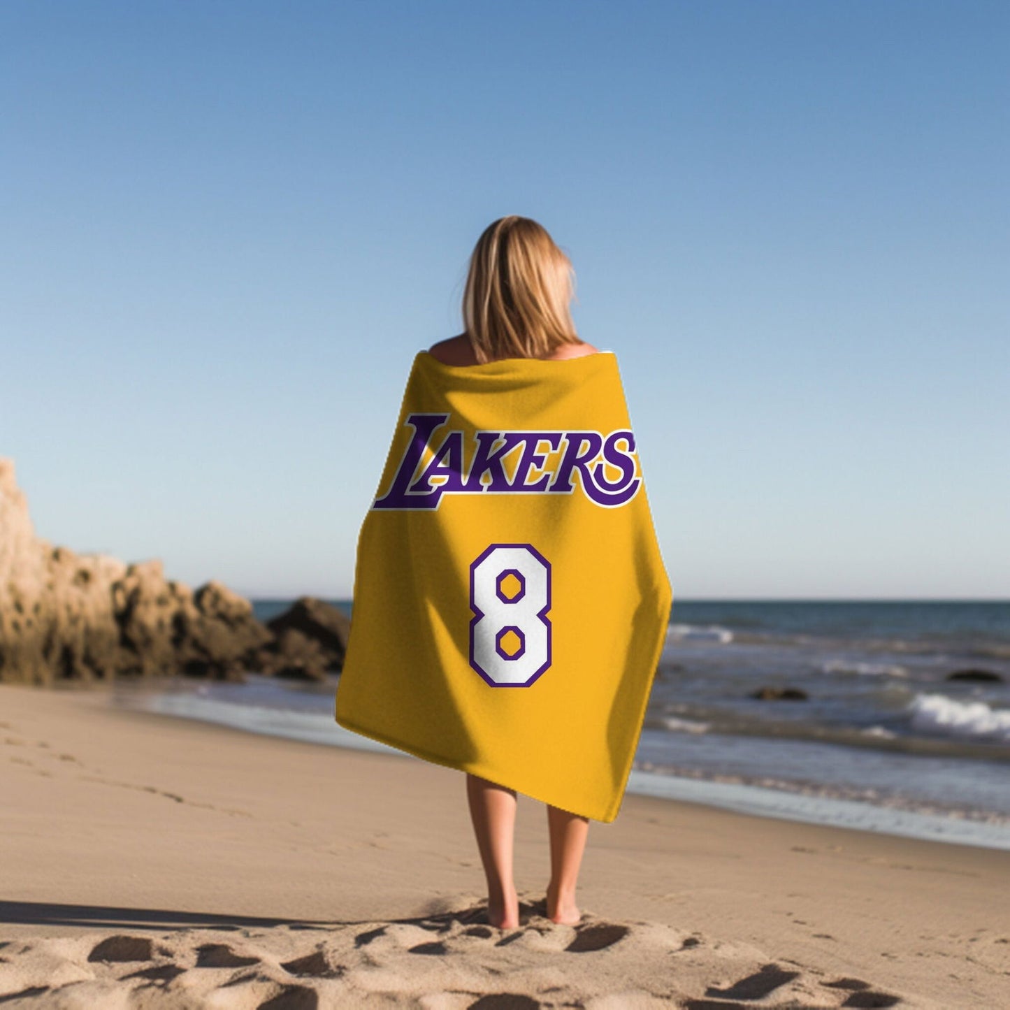 Kobe Towel, Absorbent Beach Towel, Laker Fan Gift - Techy Treasures -