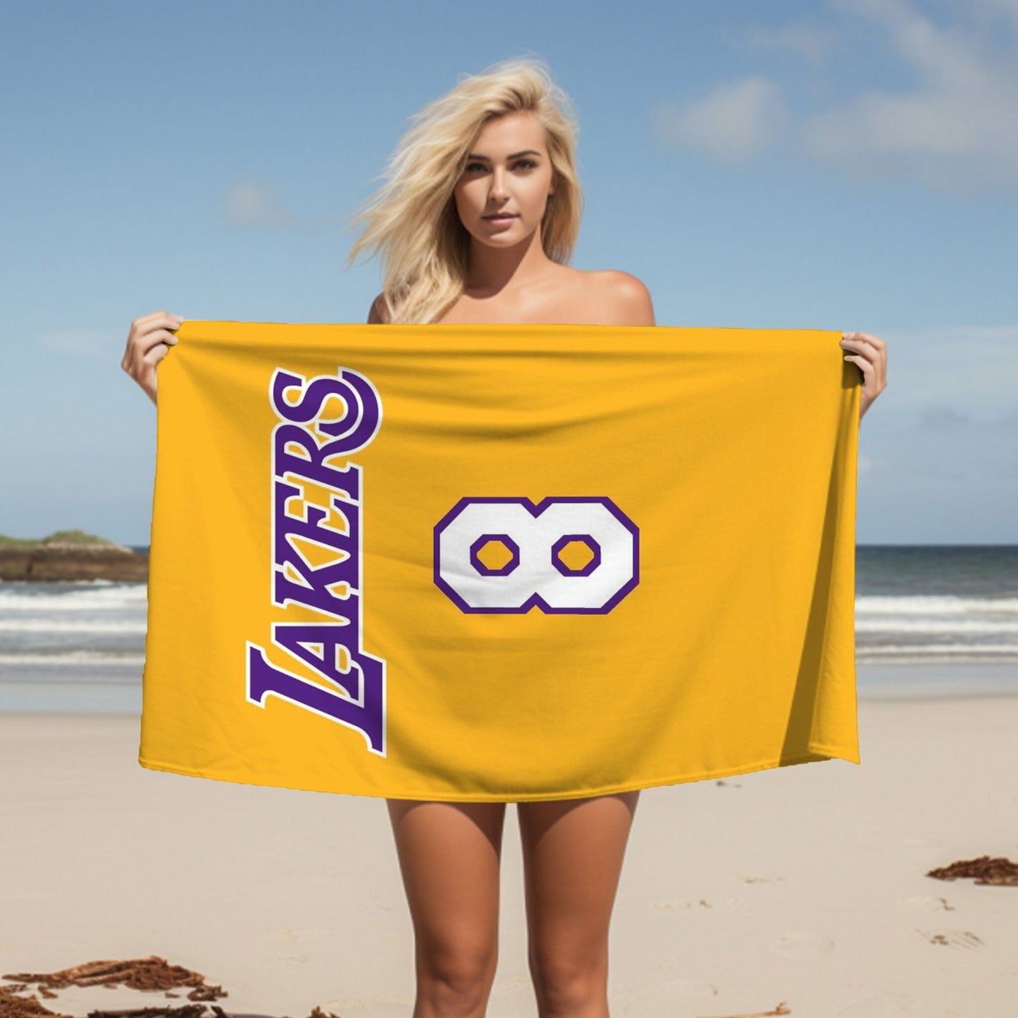 Kobe Towel, Absorbent Beach Towel, Laker Fan Gift - Techy Treasures -