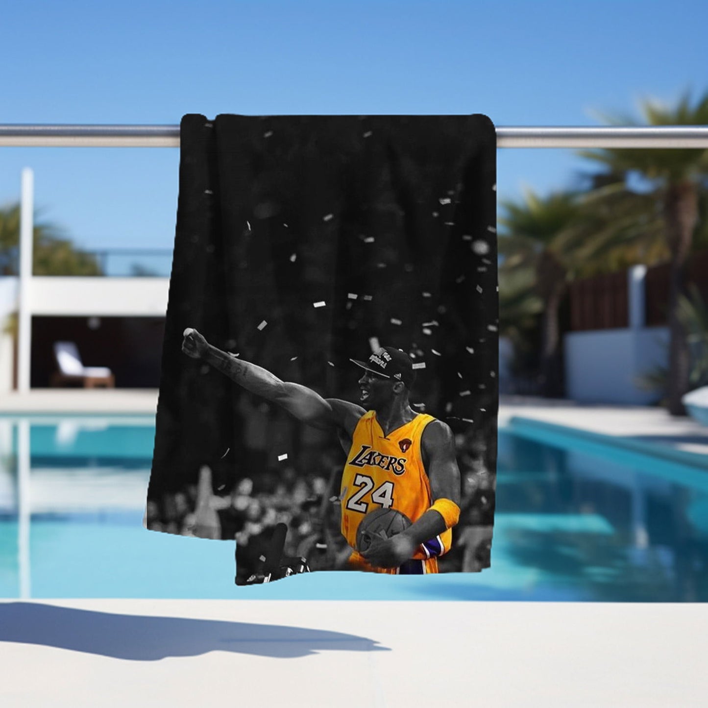 Kobe Towel, Absorbent Beach Towel, Legendary Kobe Custom Laker Fan Gift - Techy Treasures -
