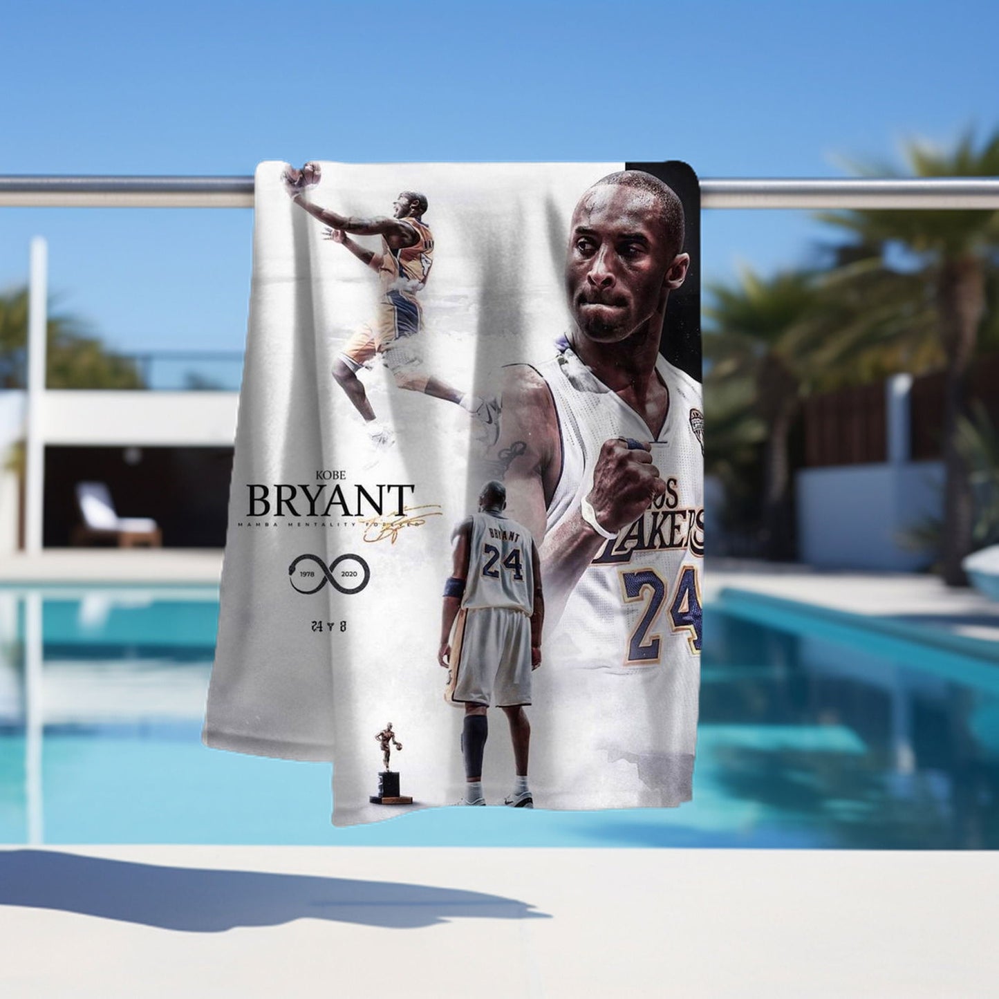 Kobe Towel, Absorbent Beach Towel, Legendary Kobe Custom Laker Fan Gift - Techy Treasures -