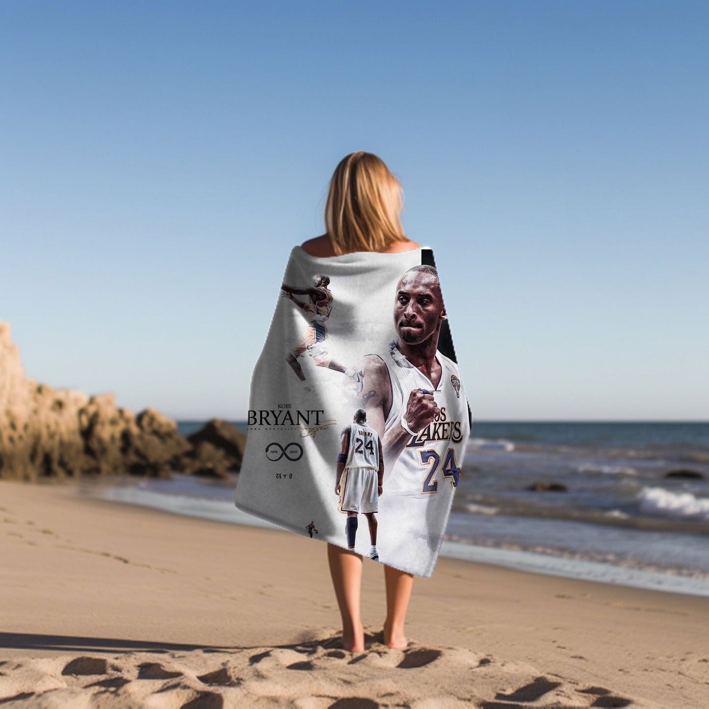 Kobe Towel, Absorbent Beach Towel, Legendary Kobe Custom Laker Fan Gift - Techy Treasures -