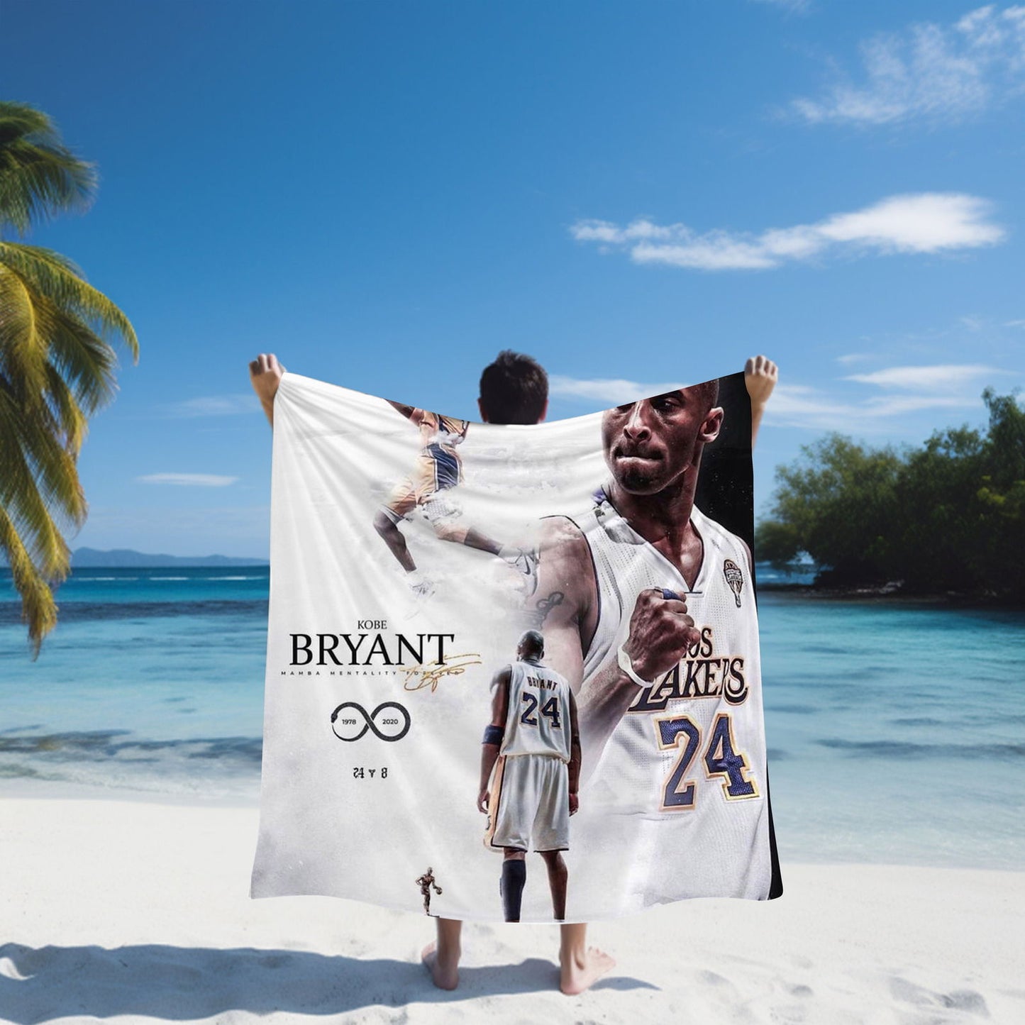 Kobe Towel, Absorbent Beach Towel, Legendary Kobe Custom Laker Fan Gift - Techy Treasures -