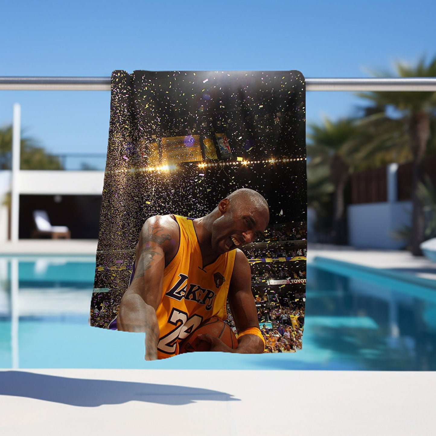 Kobe Towel, Absorbent Beach Towel, Legendary Kobe Custom Laker Fan Gift - Techy Treasures -