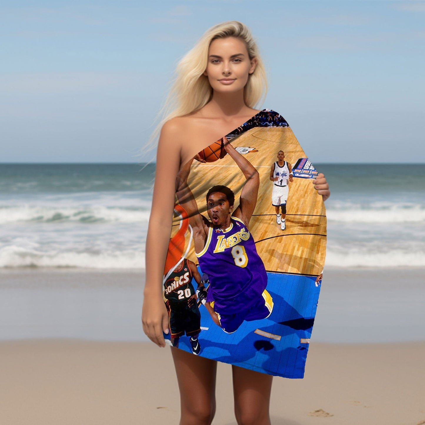 Kobe Towel, Absorbent Beach Towel, Legendary Kobe Custom Laker Fan Gift - Techy Treasures -