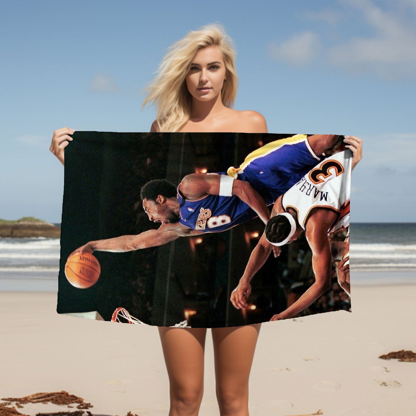 Kobe Towel, Absorbent Beach Towel, Legendary Kobe Custom Laker Fan Gift - Techy Treasures -