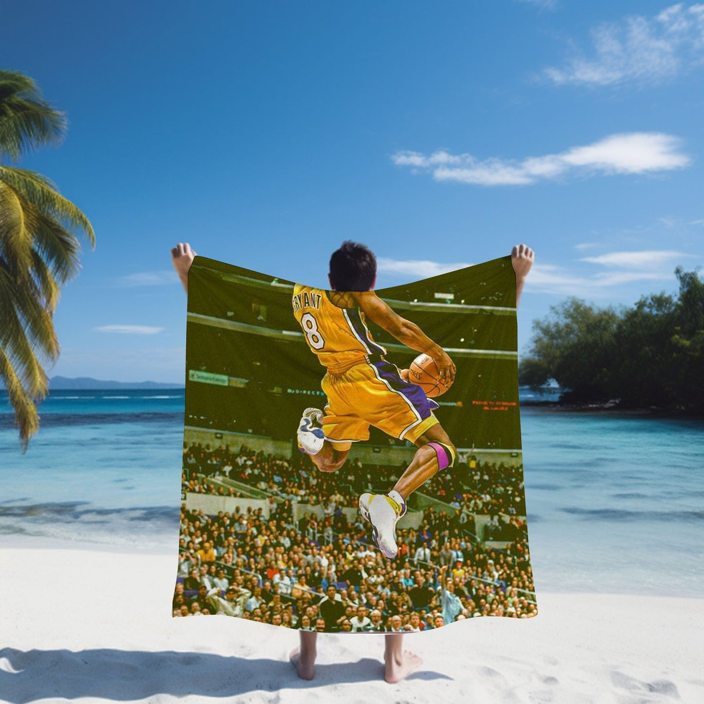 Kobe Towel, Absorbent Beach Towel, Legendary Kobe Custom Laker Fan Gift - Techy Treasures -