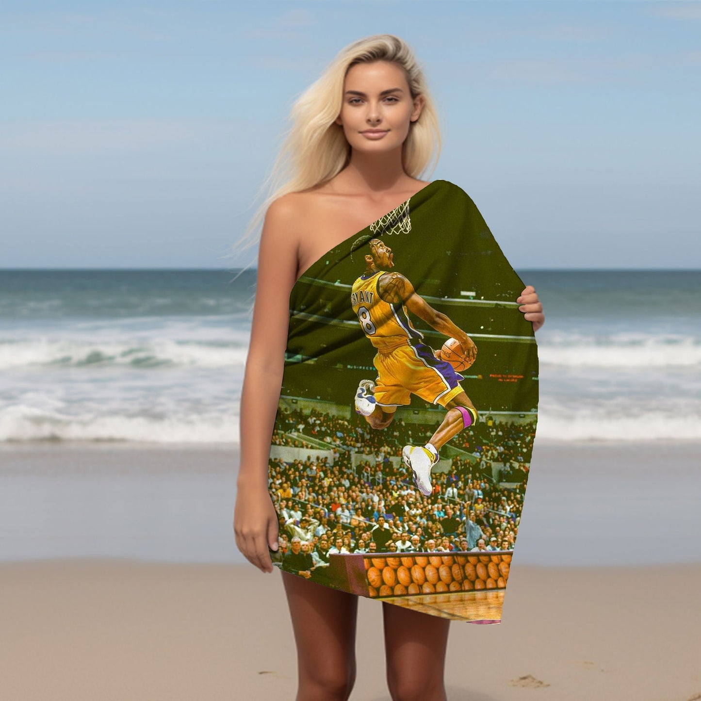 Kobe Towel, Absorbent Beach Towel, Legendary Kobe Custom Laker Fan Gift - Techy Treasures -