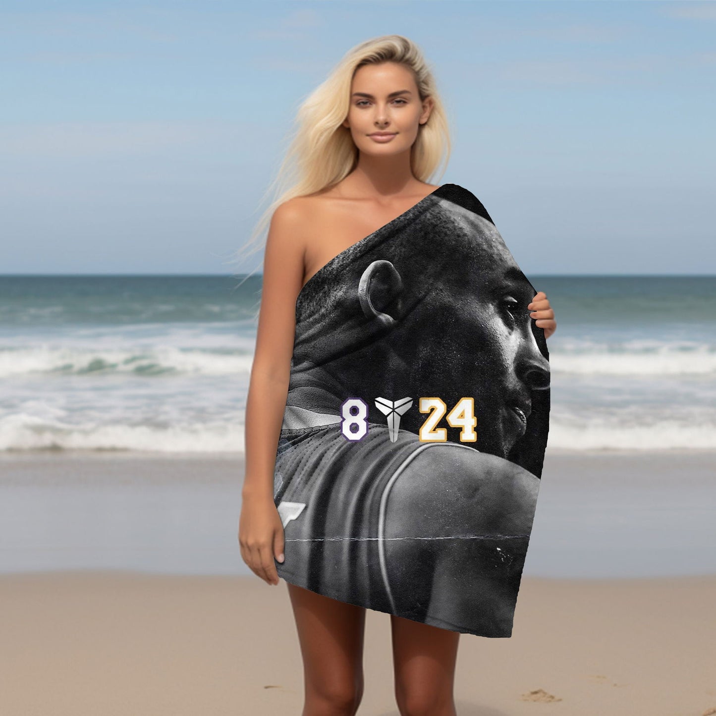 Kobe Towel, Absorbent Beach Towel, Legendary Kobe Custom Laker Fan Gift - Techy Treasures -
