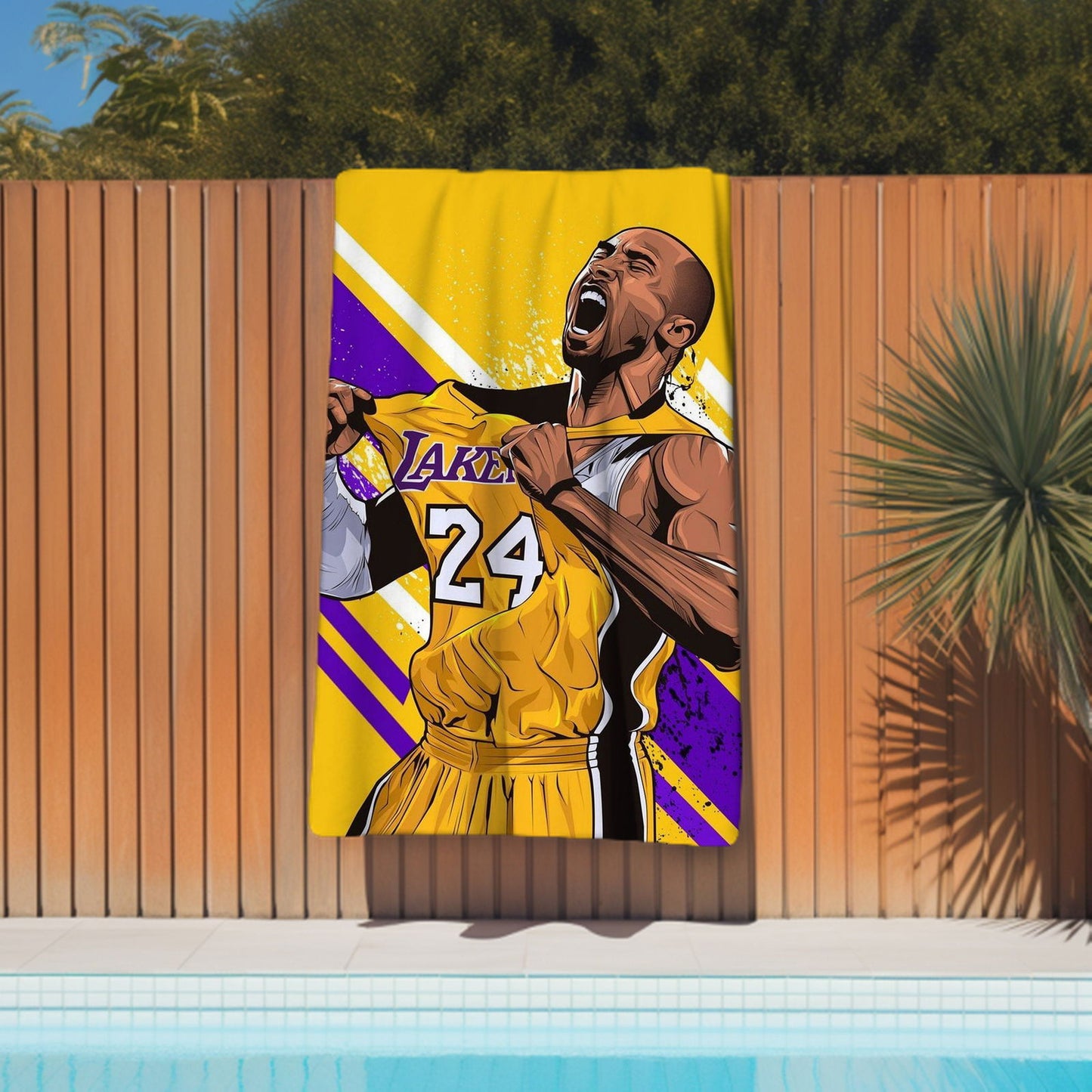 Kobe Towel, Absorbent Beach Towel, Legendary Kobe Custom Laker Fan Gift - Techy Treasures -