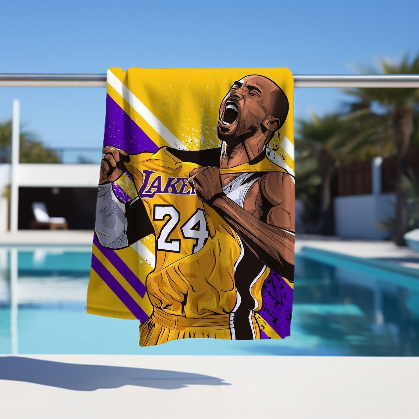 Kobe Towel, Absorbent Beach Towel, Legendary Kobe Custom Laker Fan Gift - Techy Treasures -