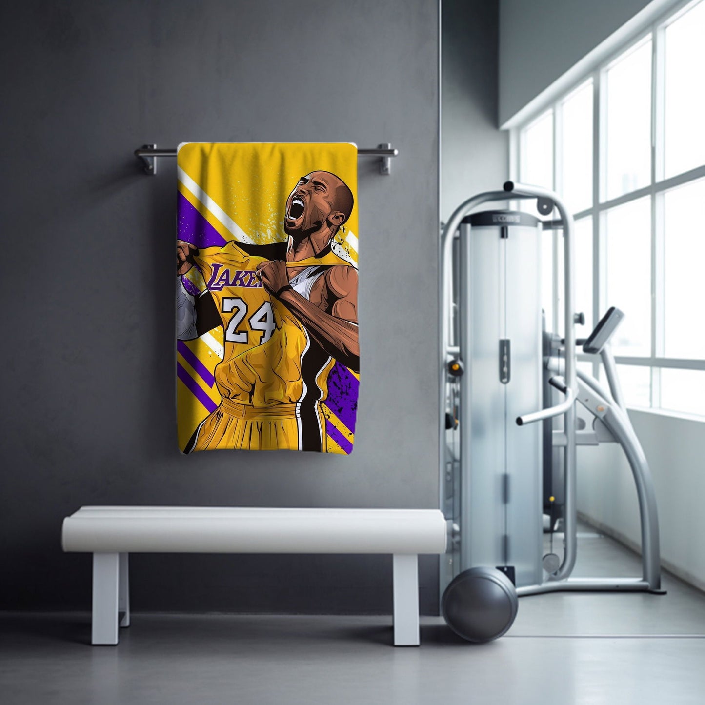 Kobe Towel, Absorbent Beach Towel, Legendary Kobe Custom Laker Fan Gift - Techy Treasures -