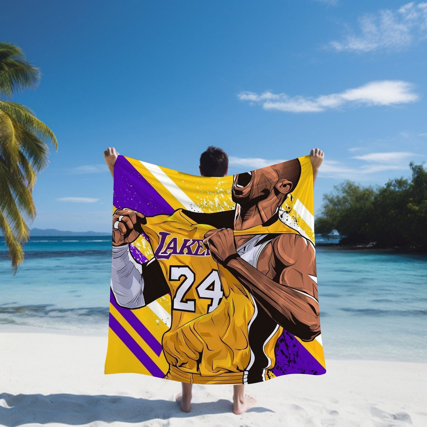 Kobe Towel, Absorbent Beach Towel, Legendary Kobe Custom Laker Fan Gift - Techy Treasures -