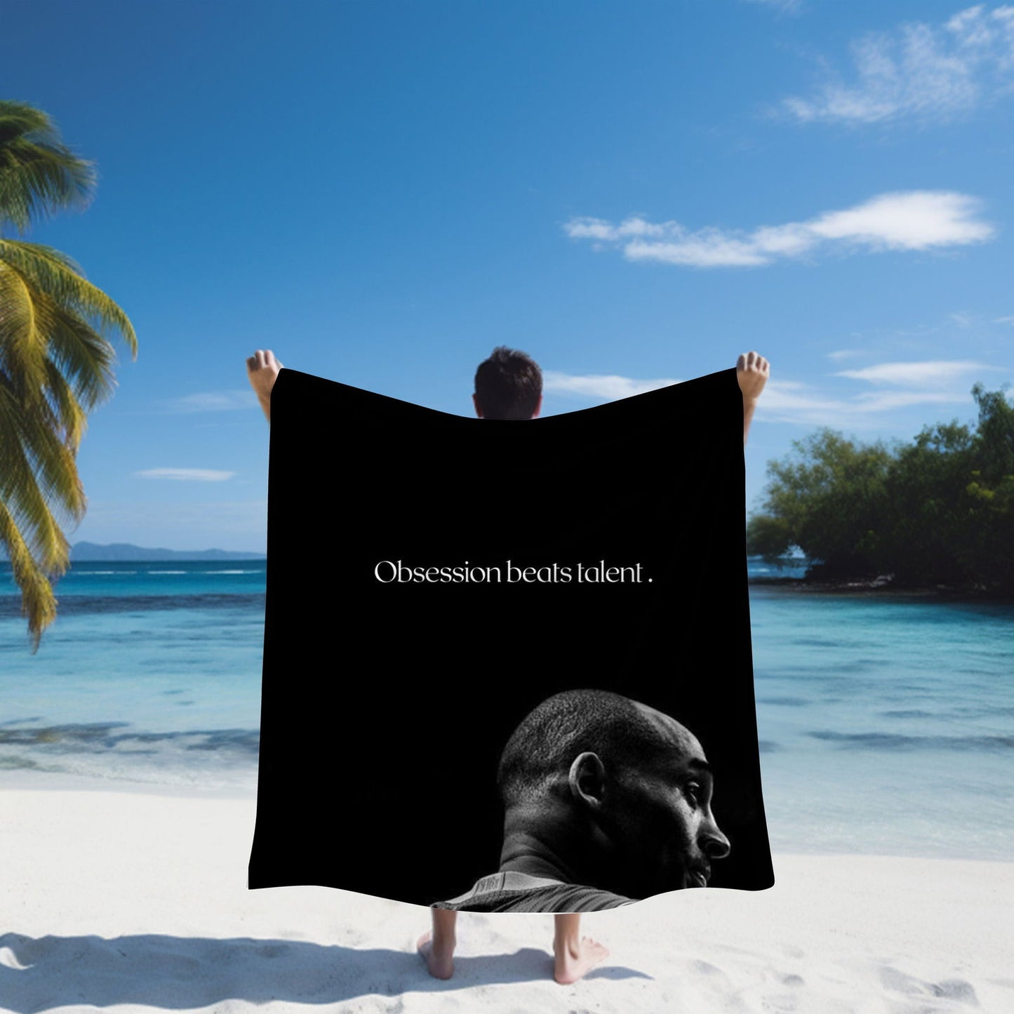 Kobe Towel, Obsession Beats Talent, Absorbent Beach Towel, Legendary Kobe Custom Laker Fan Gift - Techy Treasures -