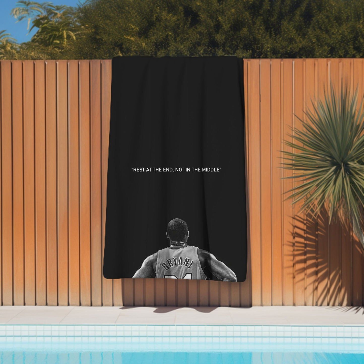 Kobe Towel, Rest at the End in the Middle, Absorbent Beach Towel, Legendary Kobe Custom Laker Fan Gift - Techy Treasures -