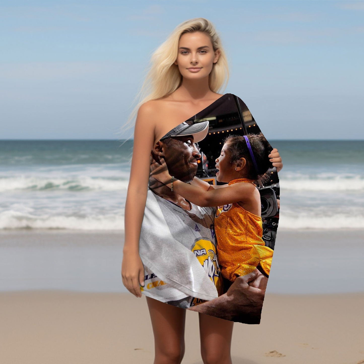 Kobe and Gigi Towel, Absorbent Beach Towel, Legendary Kobe Tribute Gift - Techy Treasures -