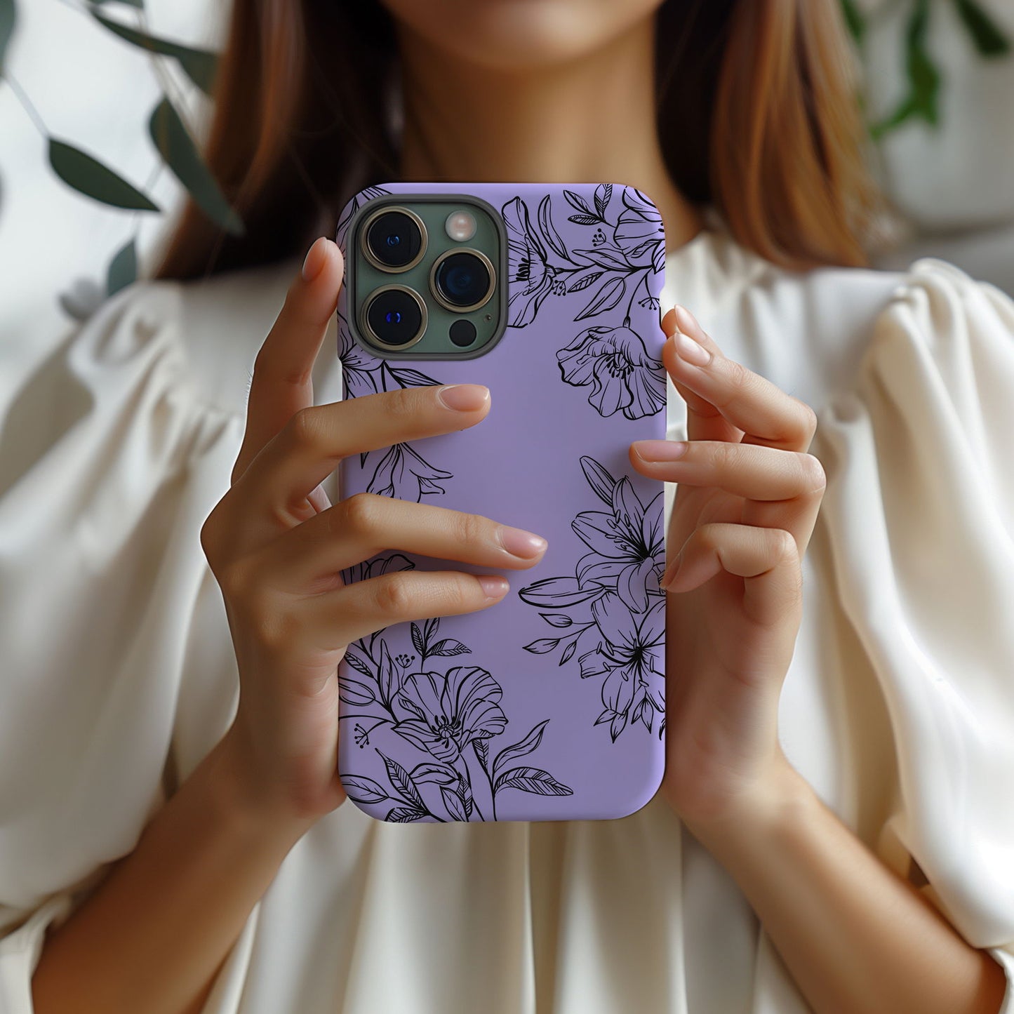 Lilac Floral Phone Magsafe iPhone Case - Techy Treasures -
