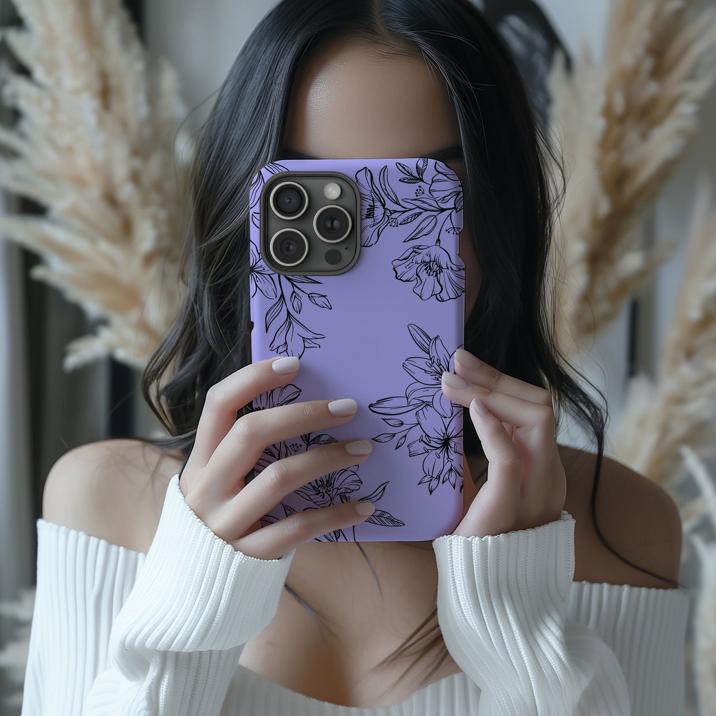 Lilac Floral Phone Magsafe iPhone Case - Techy Treasures -