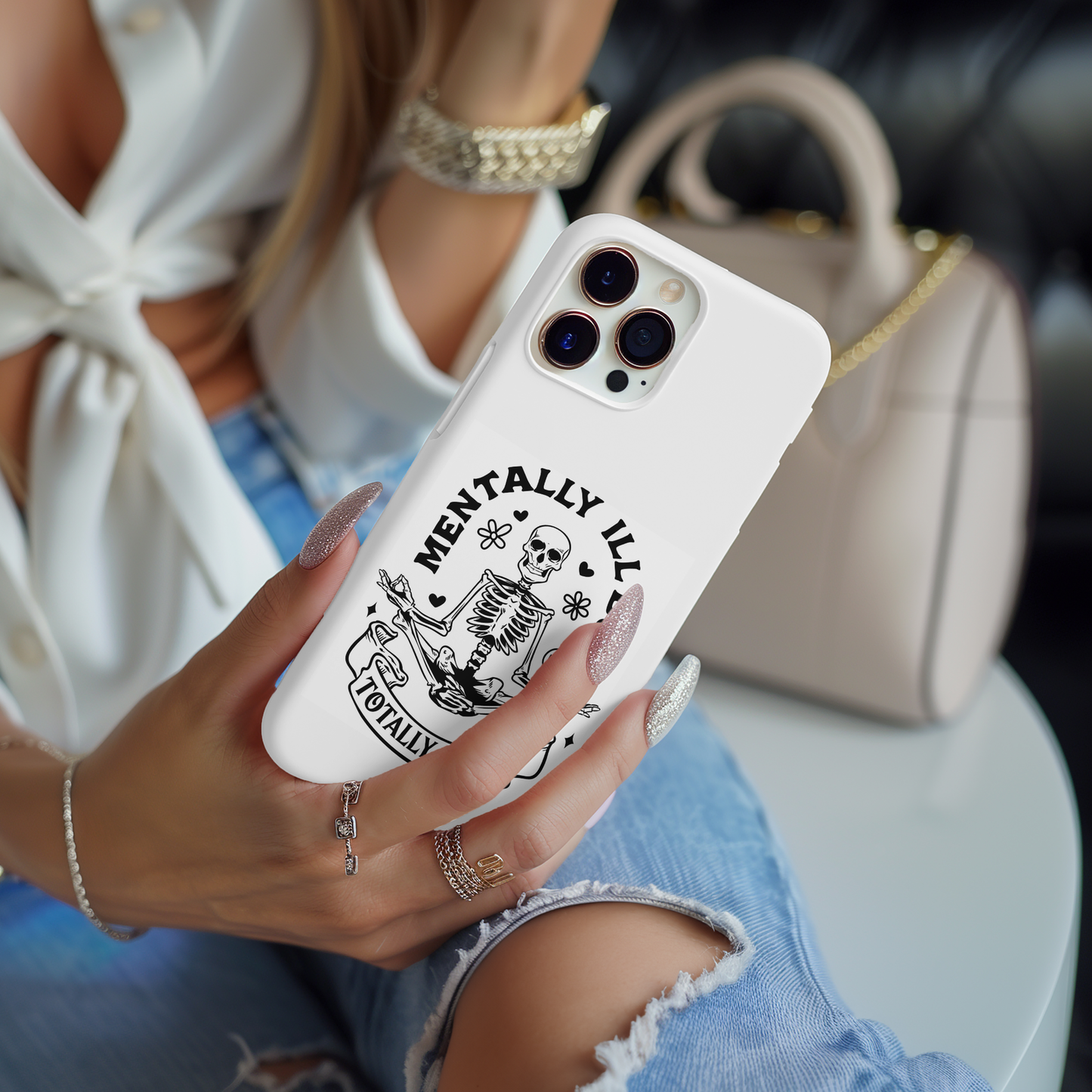 Mentally Ill But Totally Chill Card Magsafe iPhone Tough Case - Techy Treasures -