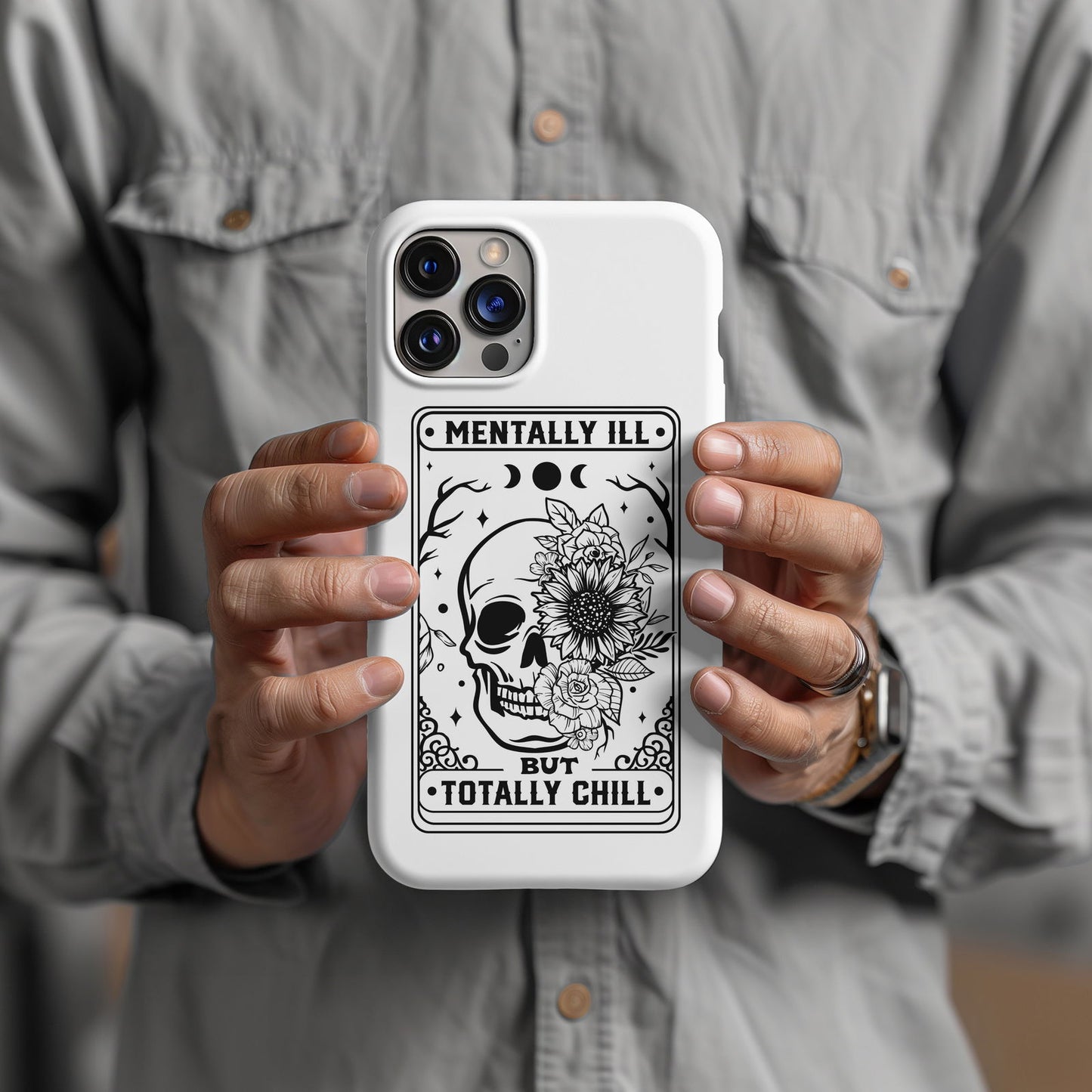 Mentally Ill But Totally Chill Tarot Magsafe iPhone Tough Case - Techy Treasures -