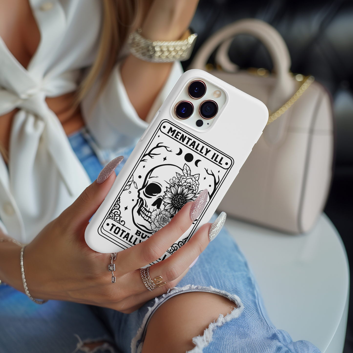 Mentally Ill But Totally Chill Tarot Magsafe iPhone Tough Case - Techy Treasures -