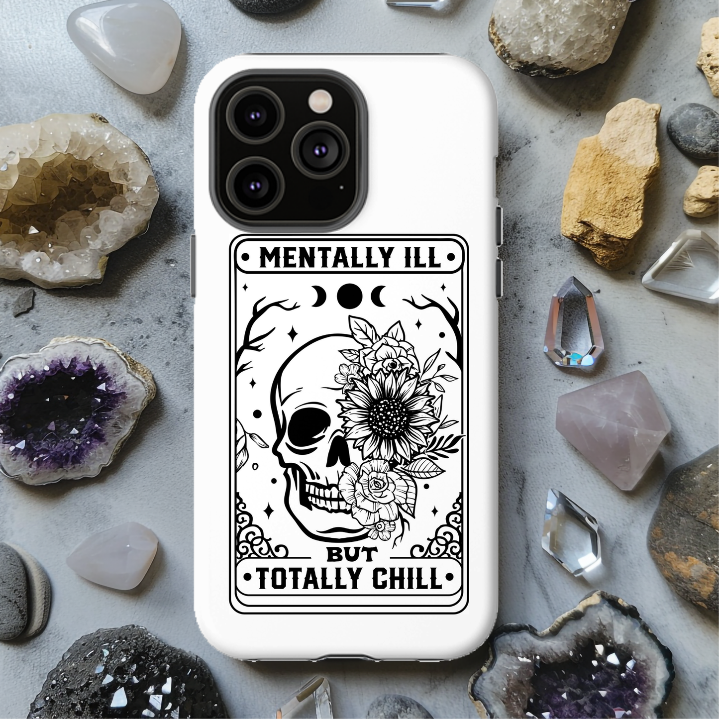 Mentally Ill But Totally Chill Tarot Magsafe iPhone Tough Case - Techy Treasures -