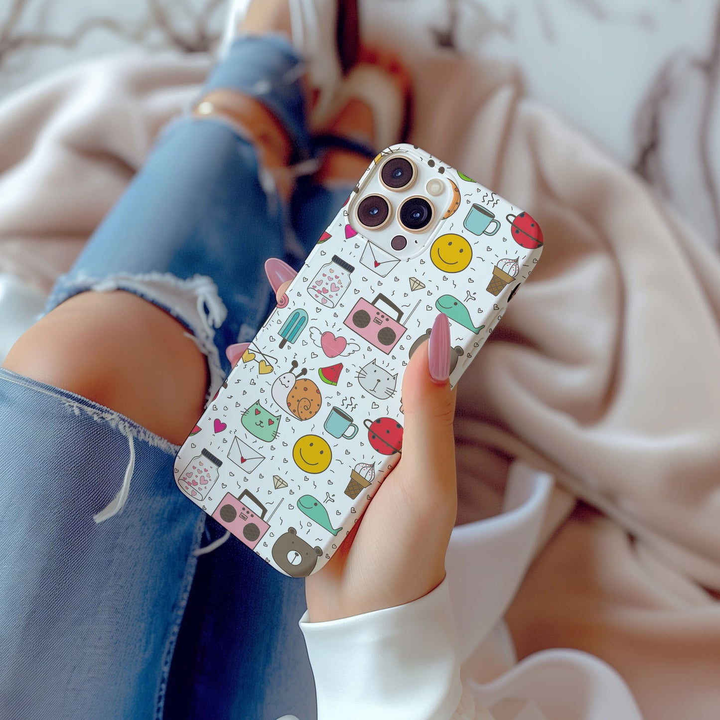 Modern Cute Collage Magsafe iPhone Case - Techy Treasures -