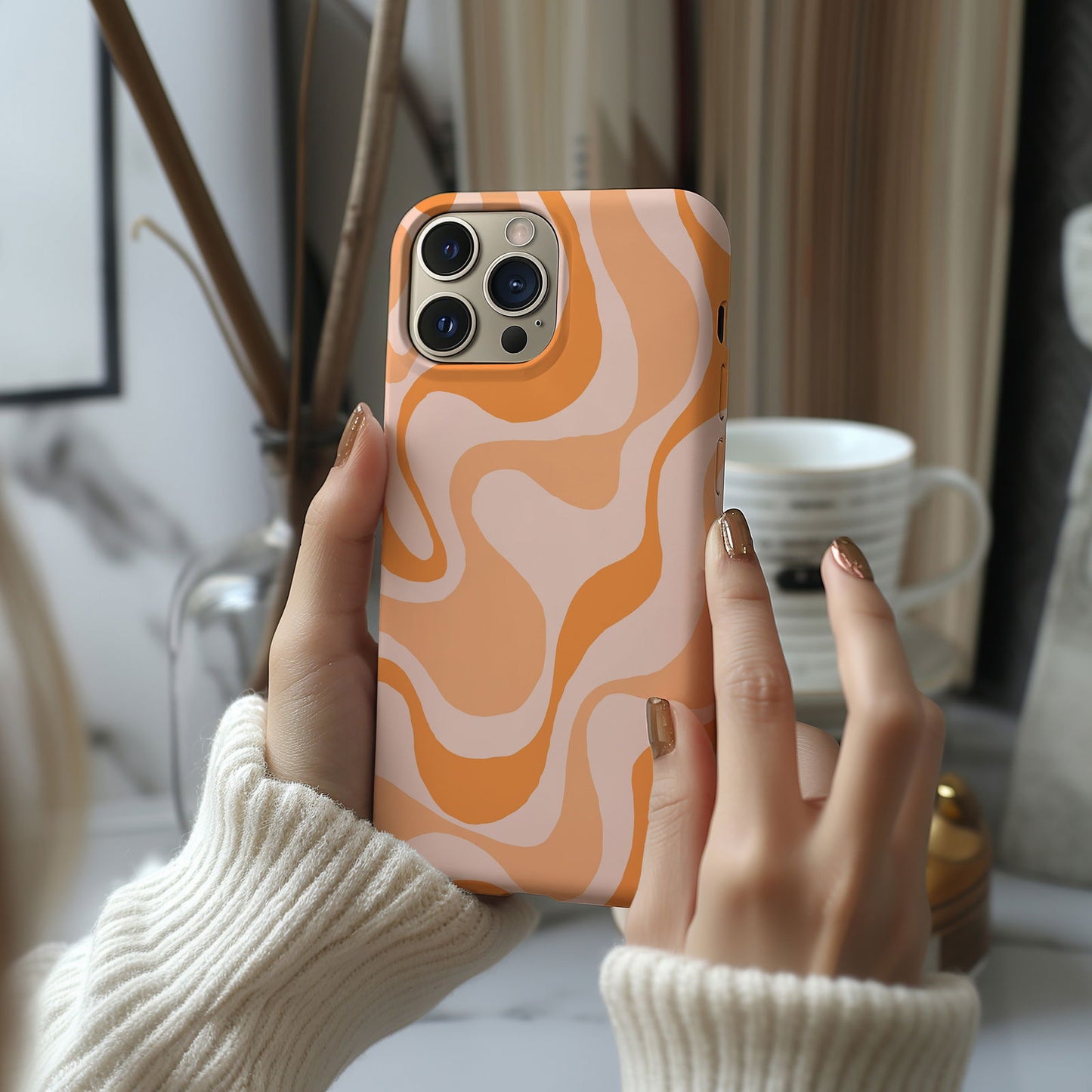 Orange Swirl Vibrant Magsafe iPhone Case - Techy Treasures -