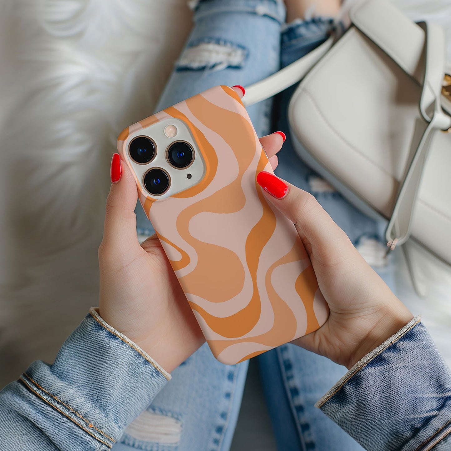 Orange Swirl Vibrant Magsafe iPhone Case - Techy Treasures -