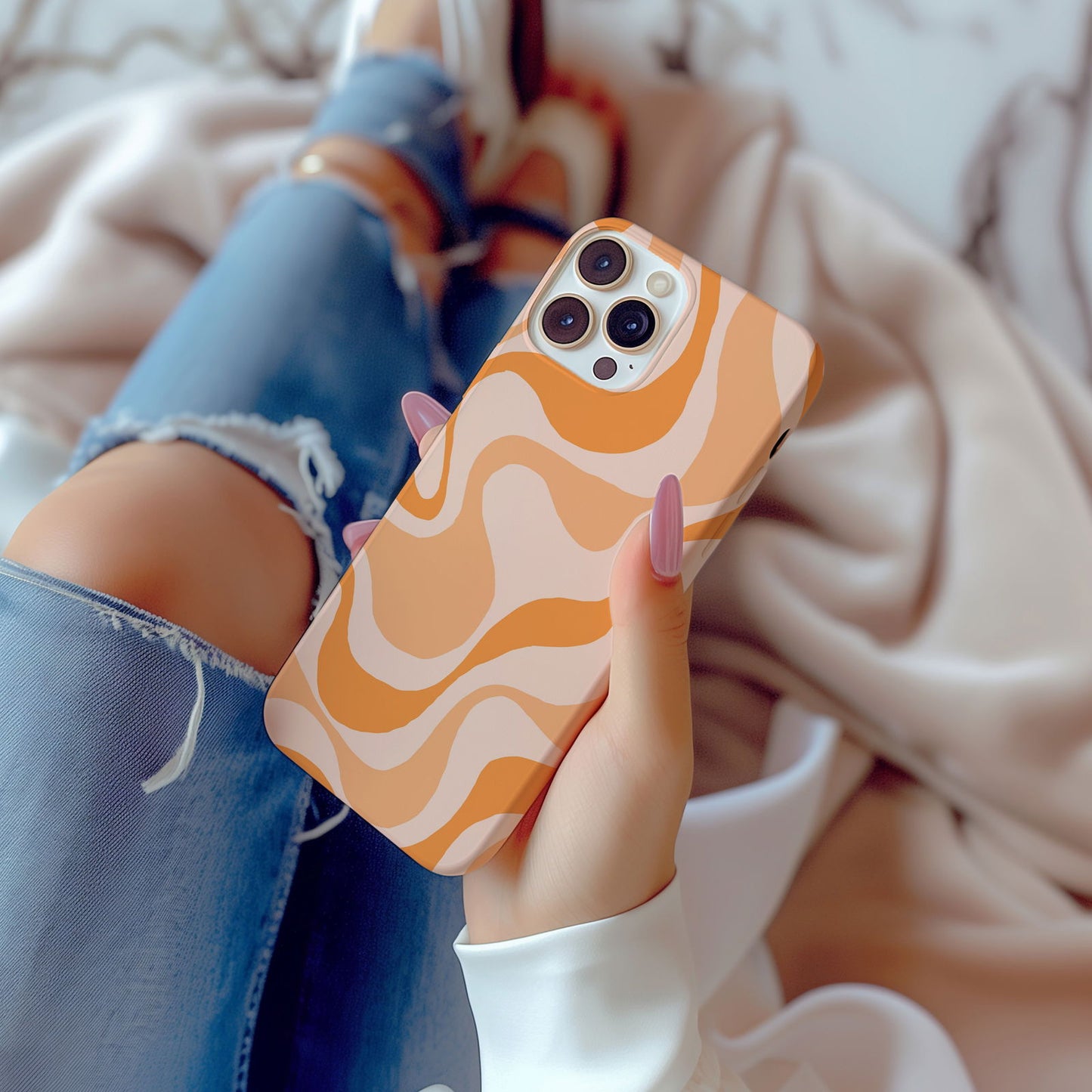 Orange Swirl Vibrant Magsafe iPhone Case - Techy Treasures -