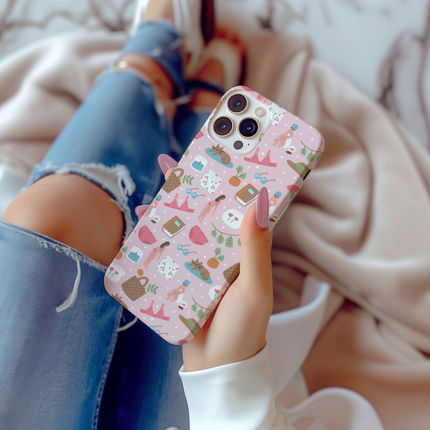 Pink Feminine Collage Magsafe iPhone Case - Techy Treasures -