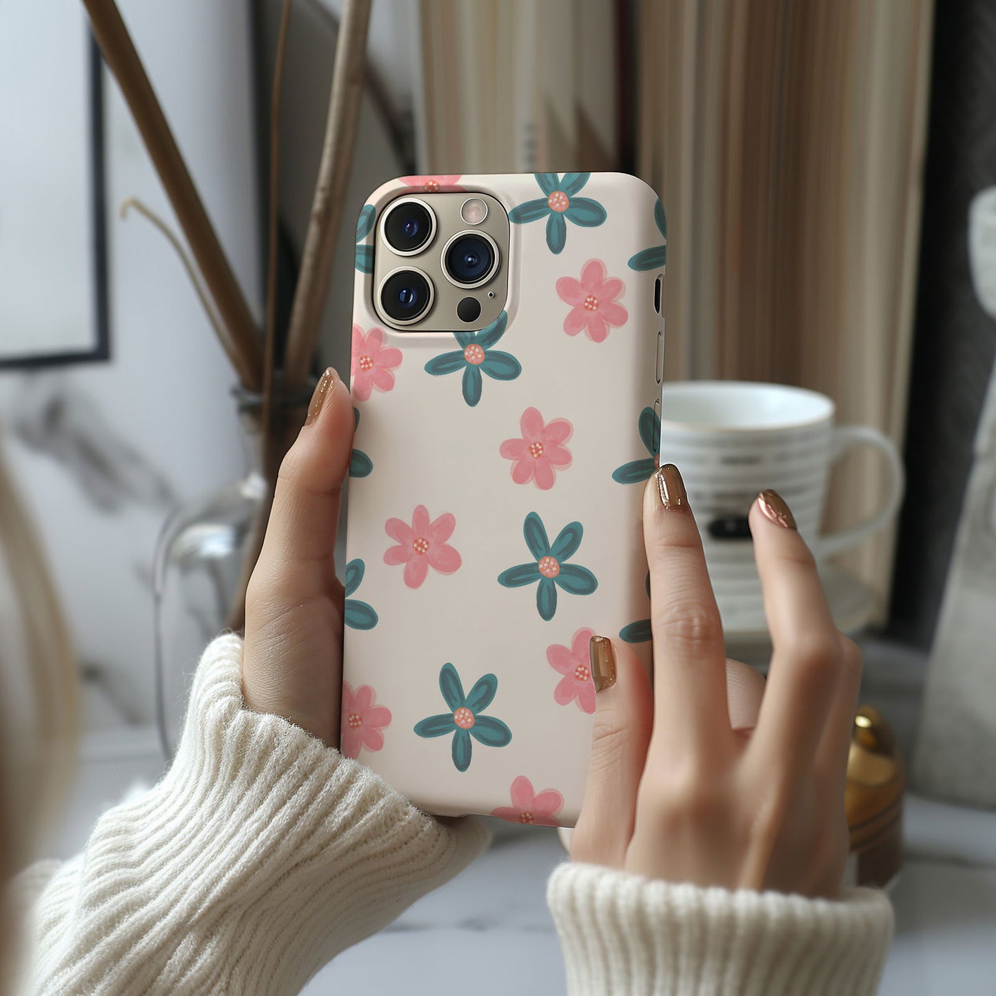 Pink Floral Magsafe iPhone Case - Techy Treasures -