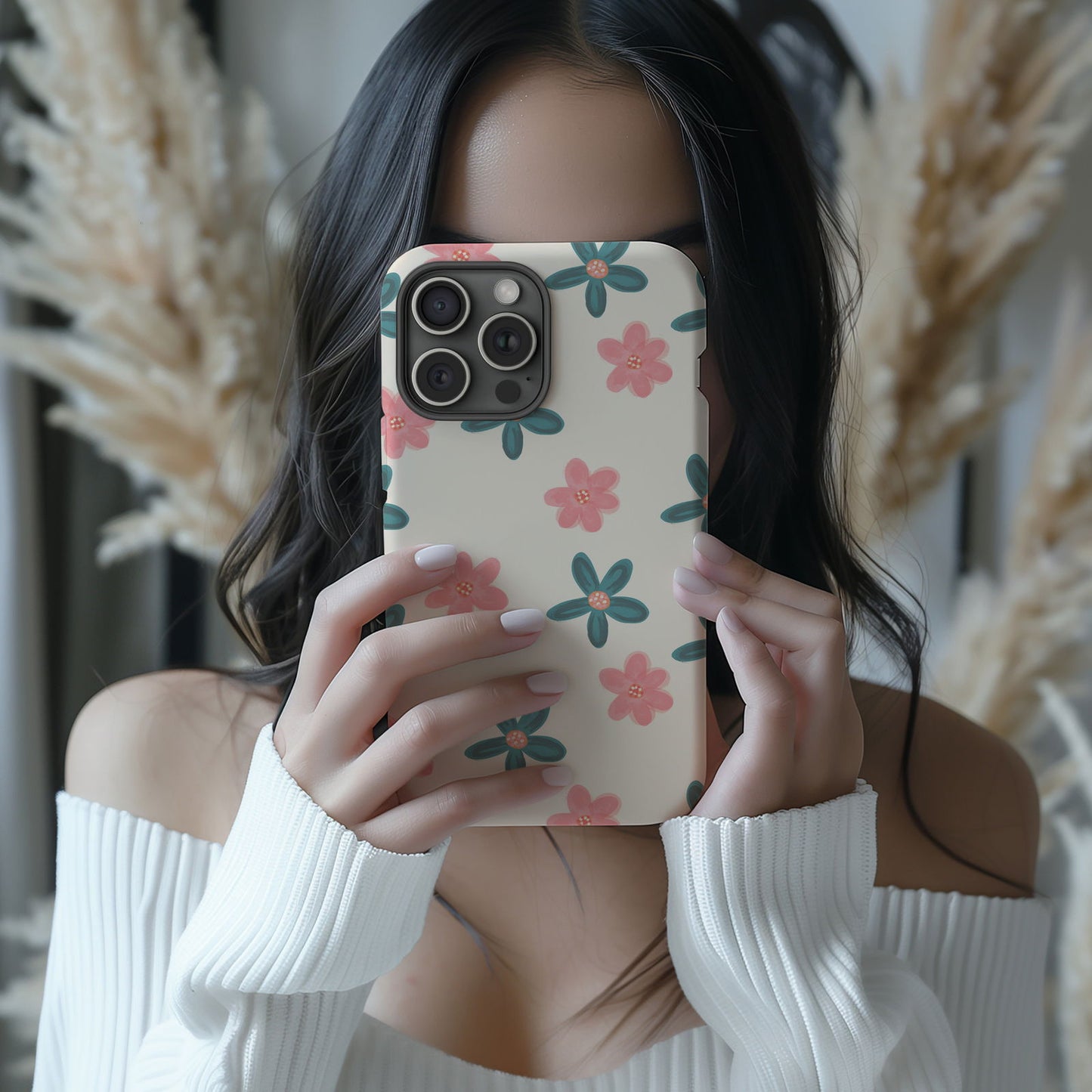 Pink Floral Magsafe iPhone Case - Techy Treasures -