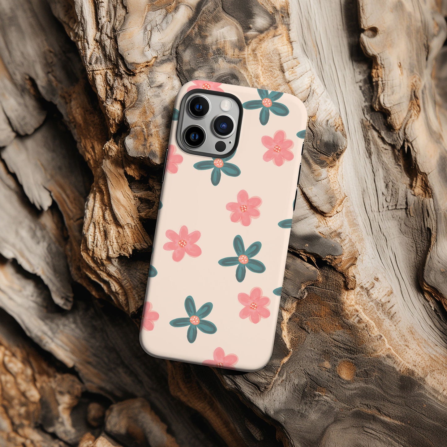 Pink Floral Magsafe iPhone Case - Techy Treasures -