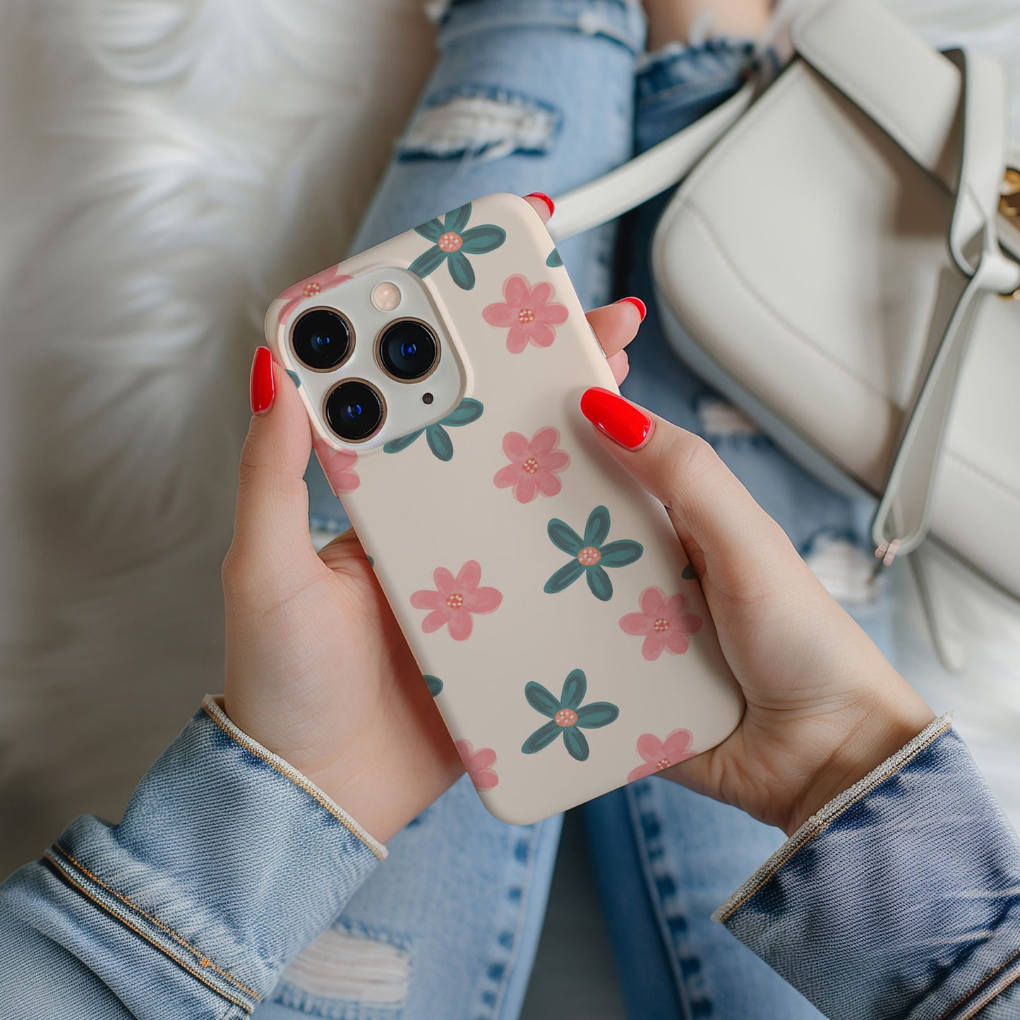 Pink Floral Magsafe iPhone Case - Techy Treasures -