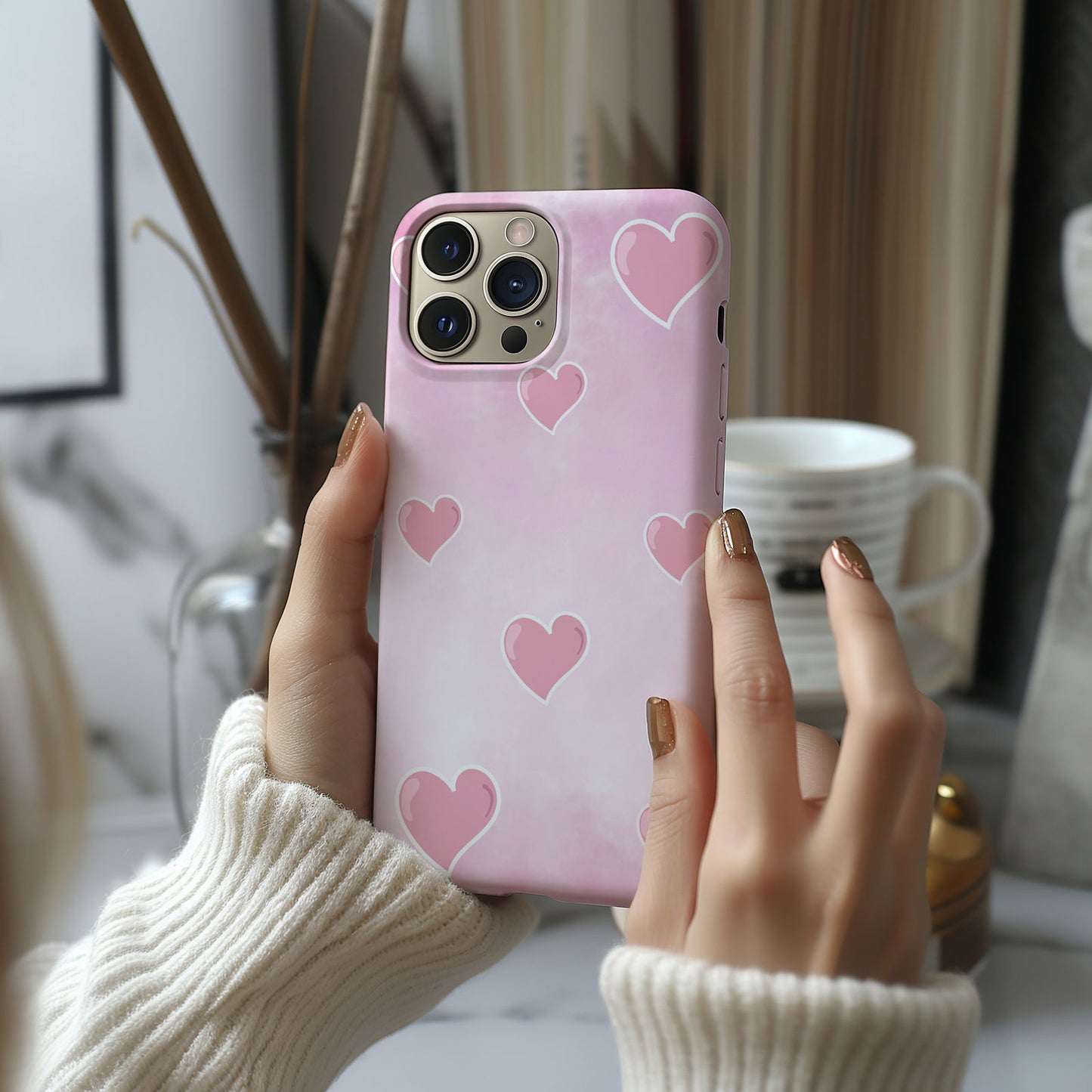 Pink Hearts on Pink Magsafe iPhone Case - Techy Treasures -
