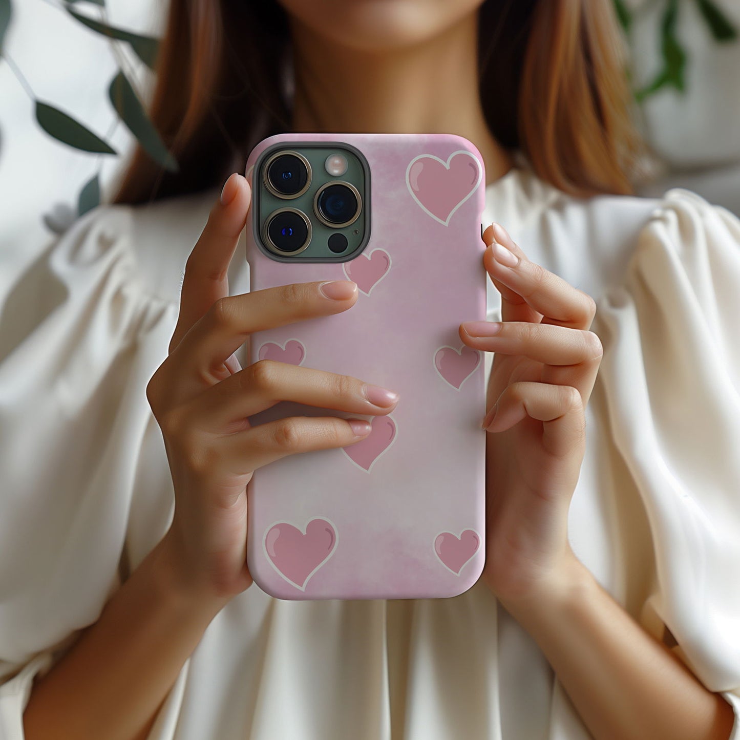 Pink Hearts on Pink Magsafe iPhone Case - Techy Treasures -