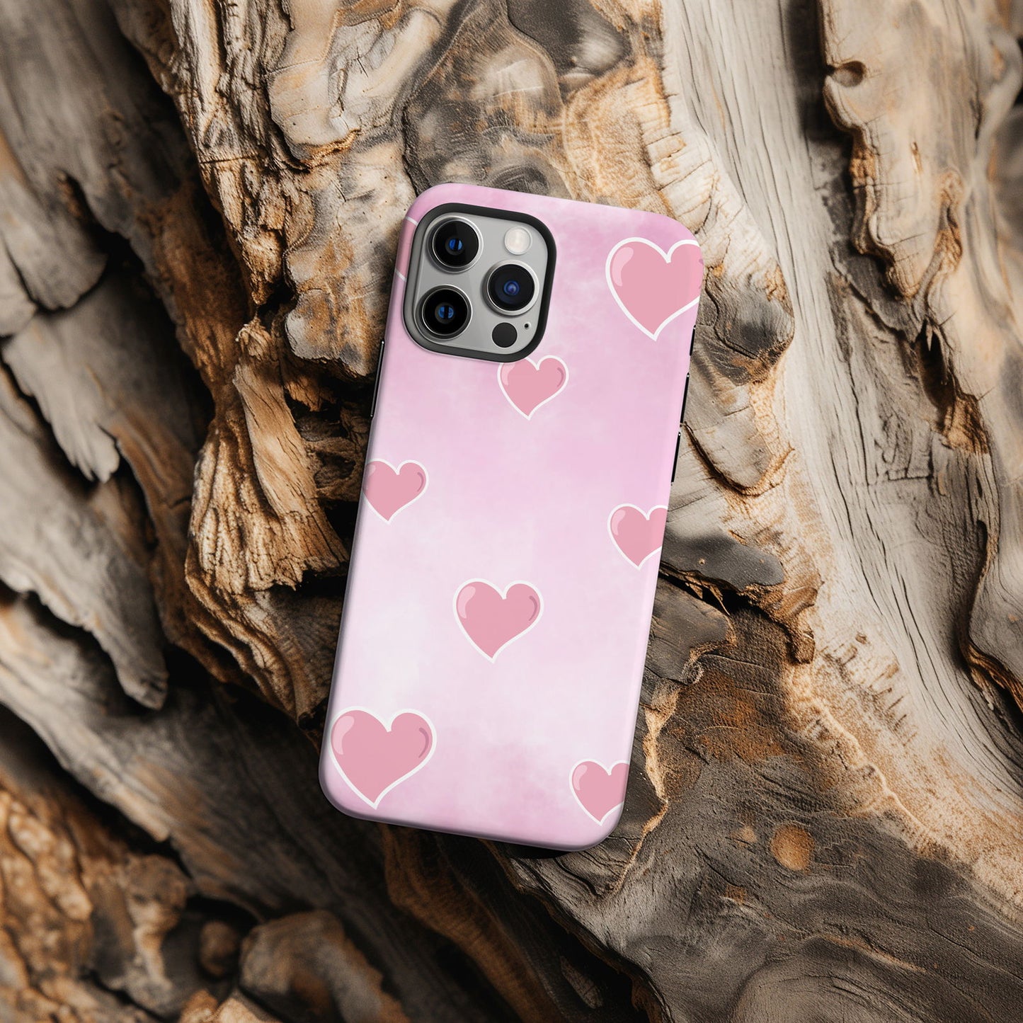 Pink Hearts on Pink Magsafe iPhone Case - Techy Treasures -