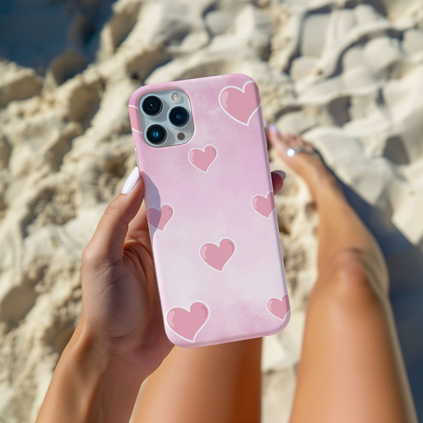 Pink Hearts on Pink Magsafe iPhone Case - Techy Treasures -